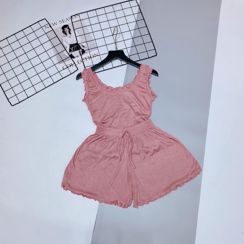 Alternative view of Set Bộ Mặc Nhà Sát Nách Viền Bèo Nữ Tính - Chipxinhxk