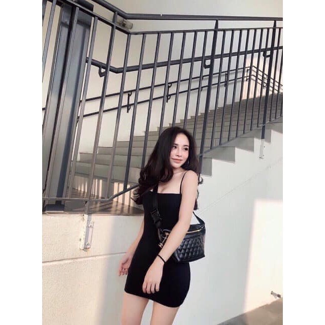 Alternative view of Váy Body 2 Dây Mảnh Dáng Ngắng, Ôm Body Khoe Dáng Quyến Rũ - Chipxinhxk