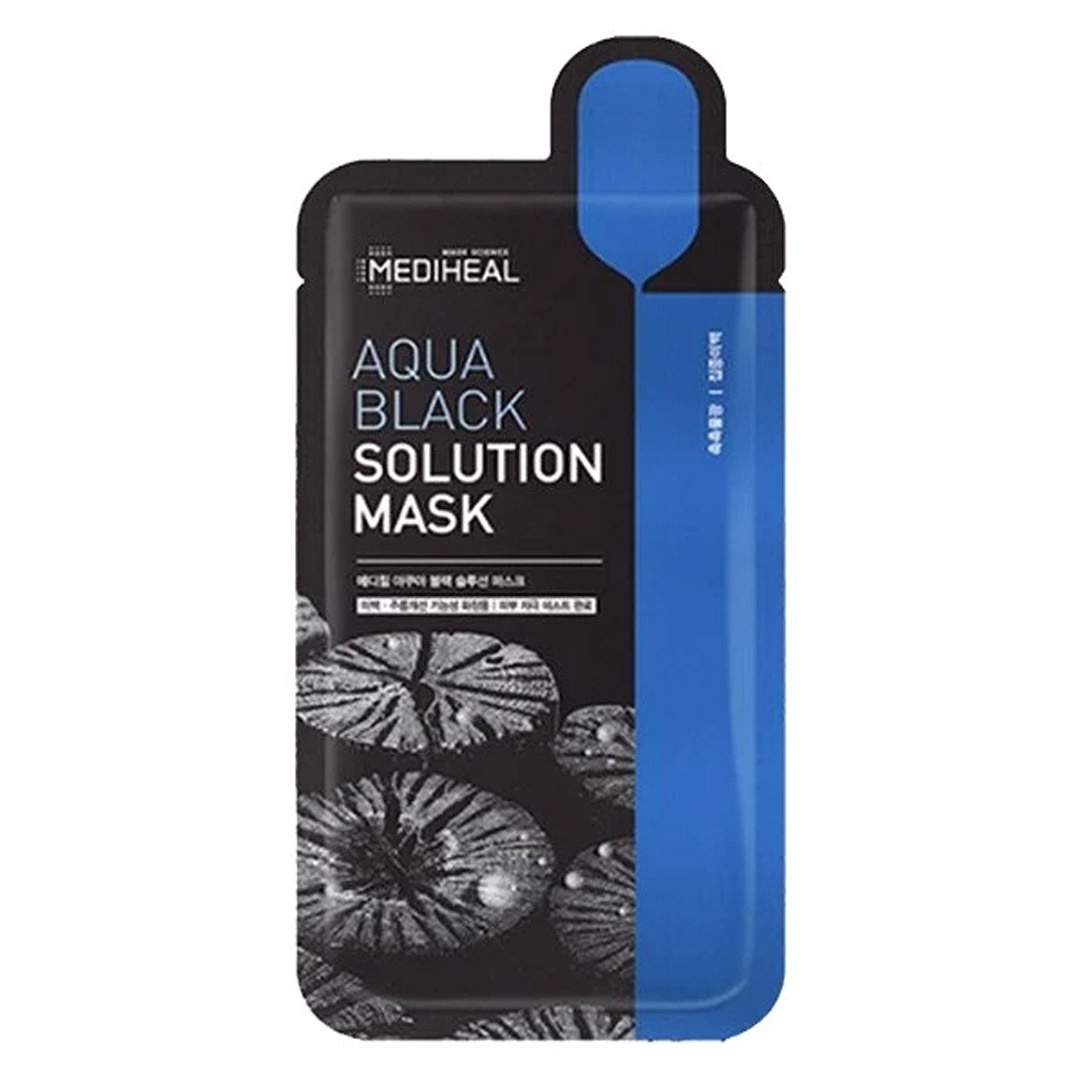 Mặt Nạ Than Hoạt Tính Se Khít Lỗ Chân Lông Aqua Black Solution Mask 23ml - Mediheal