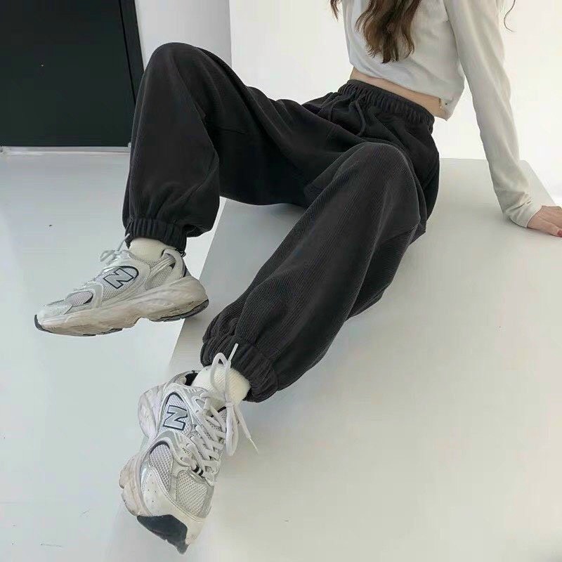 Alternative view of Quần Dài Jogger Ống Rộng Nam Nữ Unisex Có Dây Rút Vải Tổ Ong - Ausa House