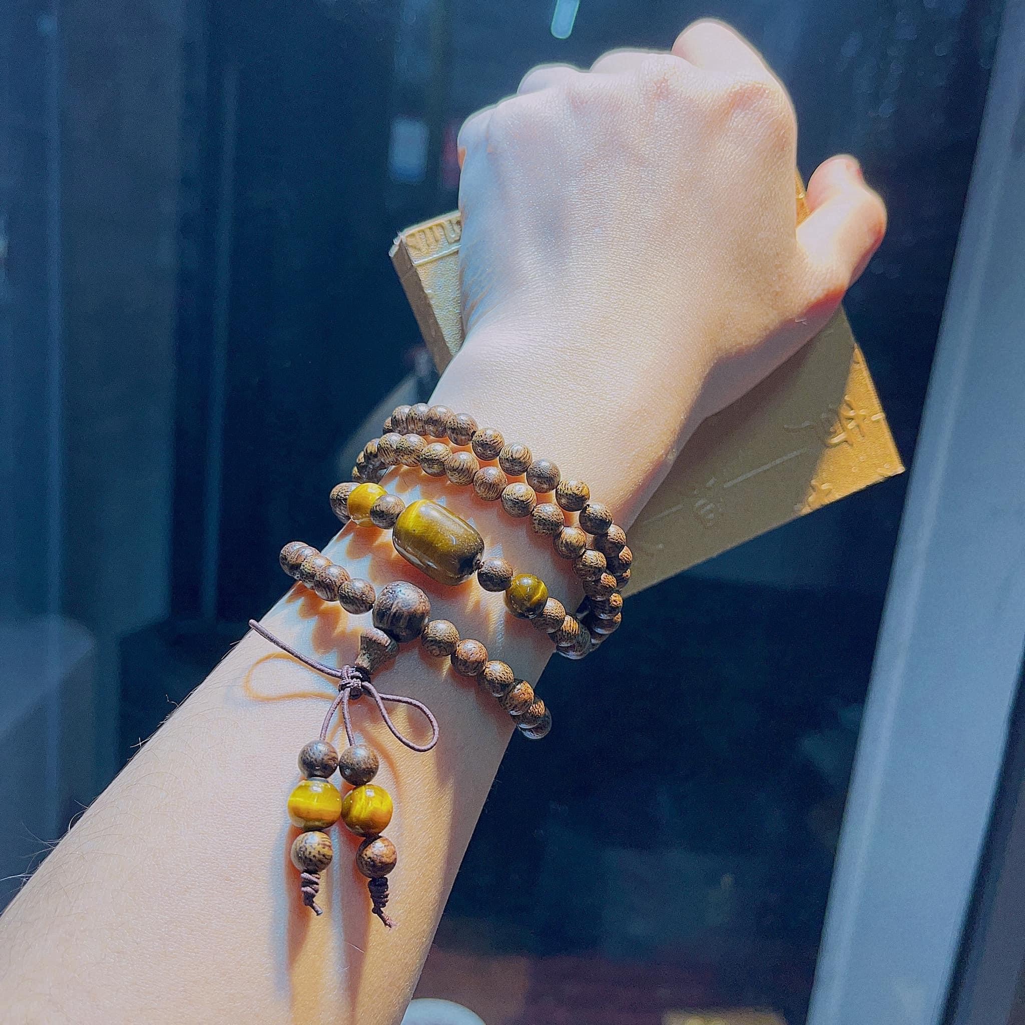 Vòng Tay Trầm Hương Tốc Phối Lu Thống Thạch Anh Mắt Hổ Thiên Nhiên - Thắng Giang