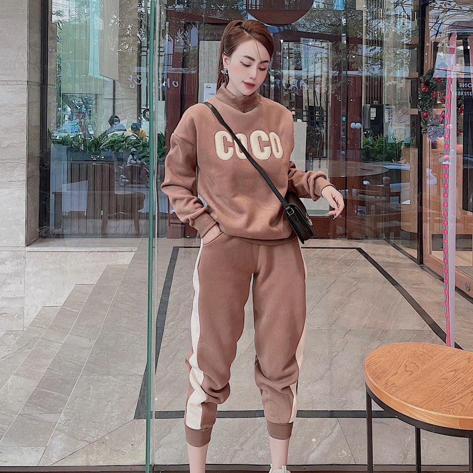 Alternative view of Set Bộ Đồ Nỉ Nữ Cao Cấp Thêu Họa Tiết Coco Thời Trang Thu Đông Siêu Hot - Htm Fashion