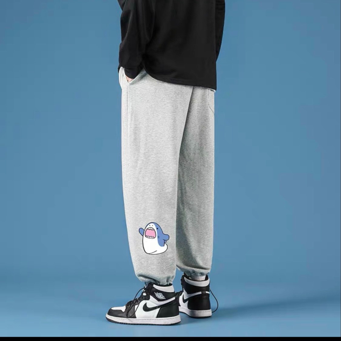 Alternative view of Quần Dài Jogger Thể Thao Nam Nữ In Hình Cá Mập Có Dây Rút Siêu Chất - Htm Fashion