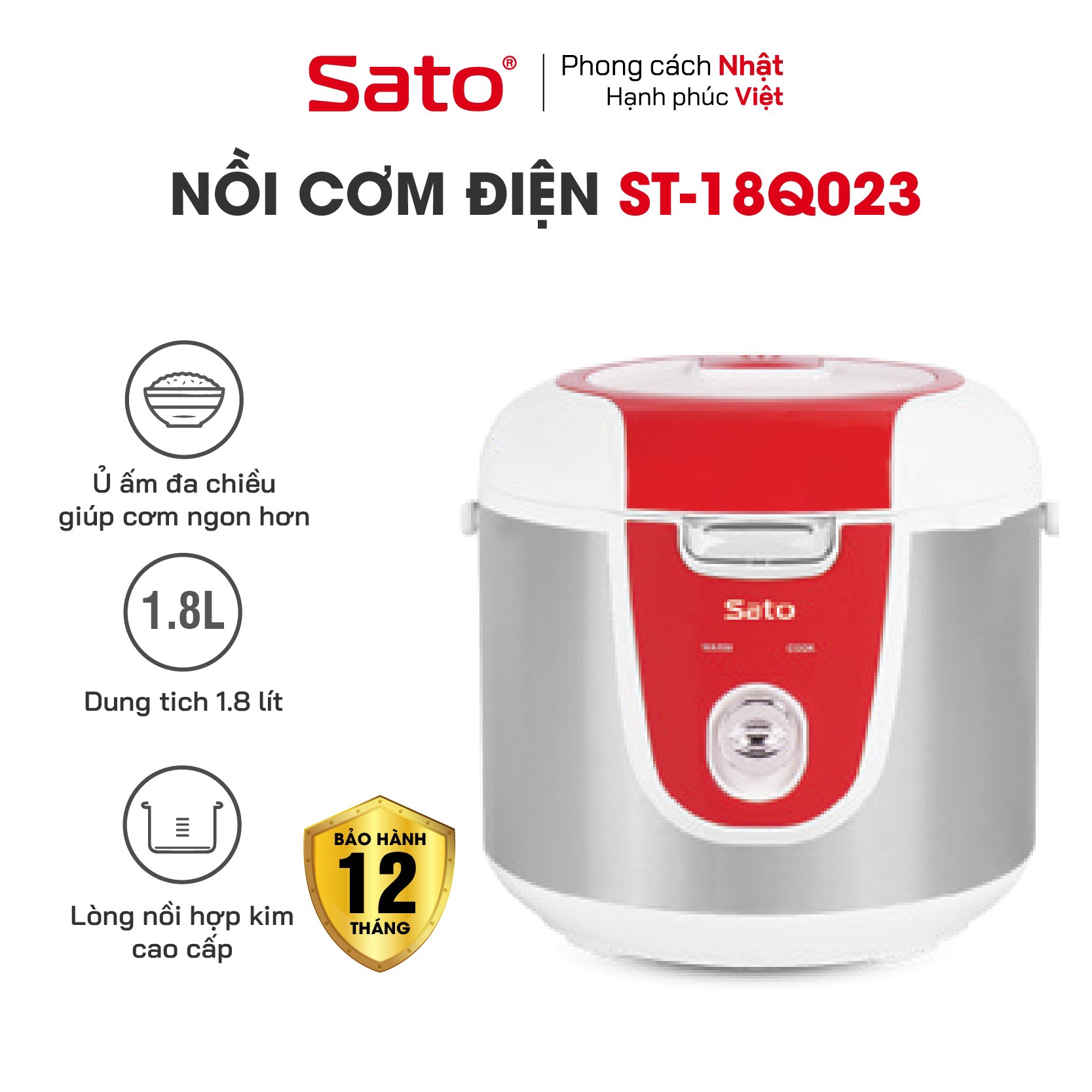 Alternative view of Nồi Cơm Điện 18q023 1.8l - Sato