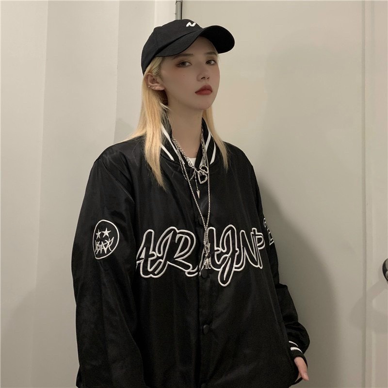 Alternative view of Áo Khoác Dù Bomber Nữ Phối Chữ Ar Kiểu Dáng Unisex Thời Trang Tp6855 - Golden Dream