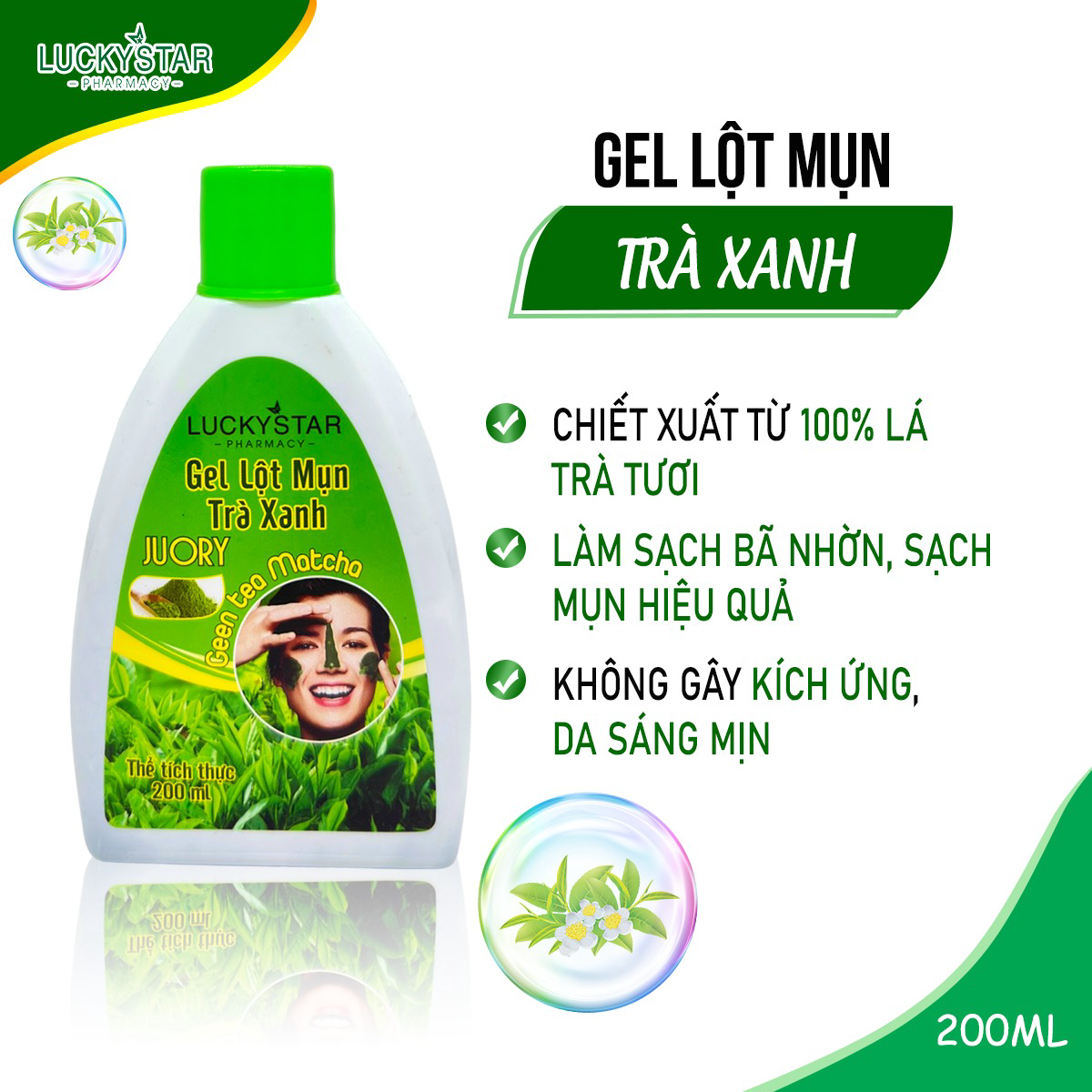 Gel Lột Mụn Trà Xanh - Lucky Star