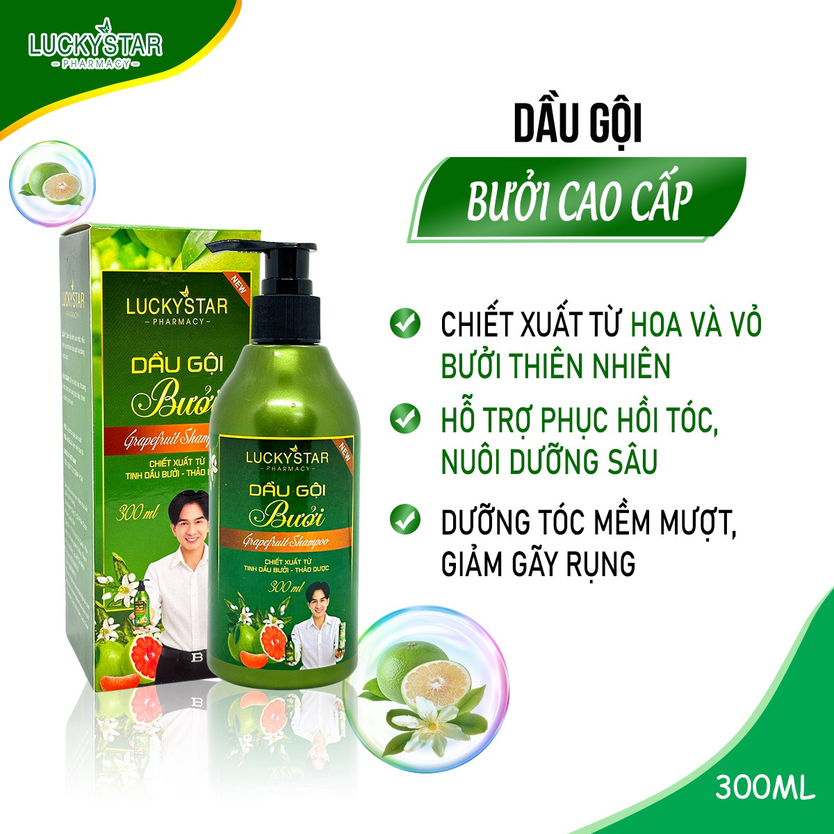 Dầu Gội Bưởi Cao Cấp 300ml - Lucky Star