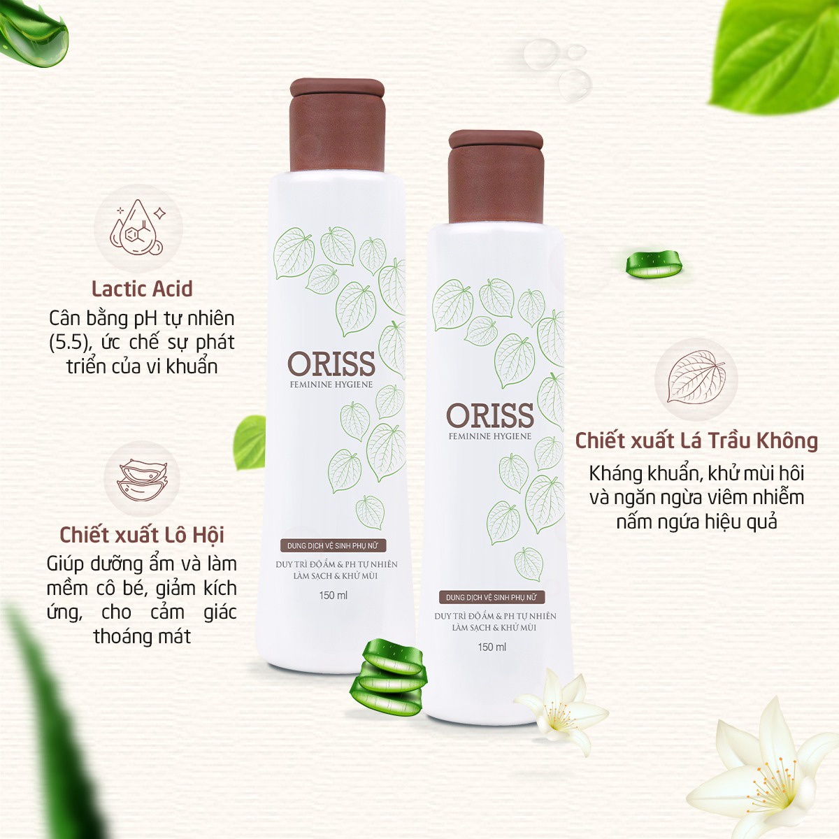 Alternative view of [combo 2] Dung Dịch Vệ Sinh Phụ Nữ 150ml - Oriss