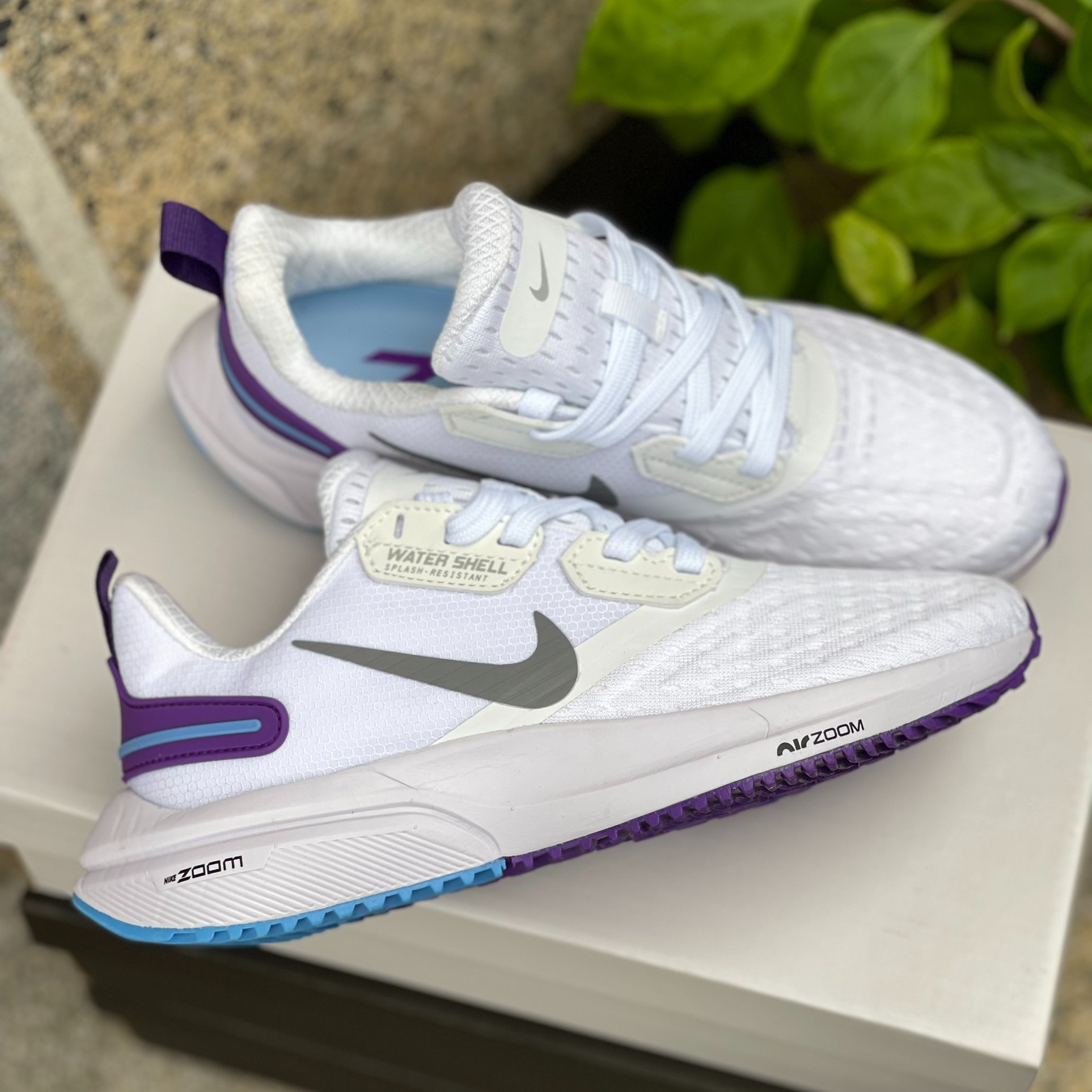 Giày Thể Thao Nữ Nike Zoom Trắng Viền Tím Cổ Thấp Thiết Kế Thời Trang Bền Chắc, Êm Chân Khi Vận Động Nikez01 - Chốt Đi Store