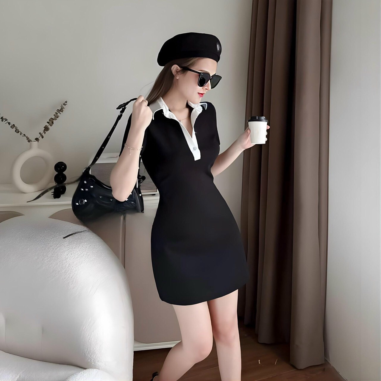 Alternative view of Đầm Body Có Cổ Tôn Dáng Sang Chảnh V520 - Haka Mây