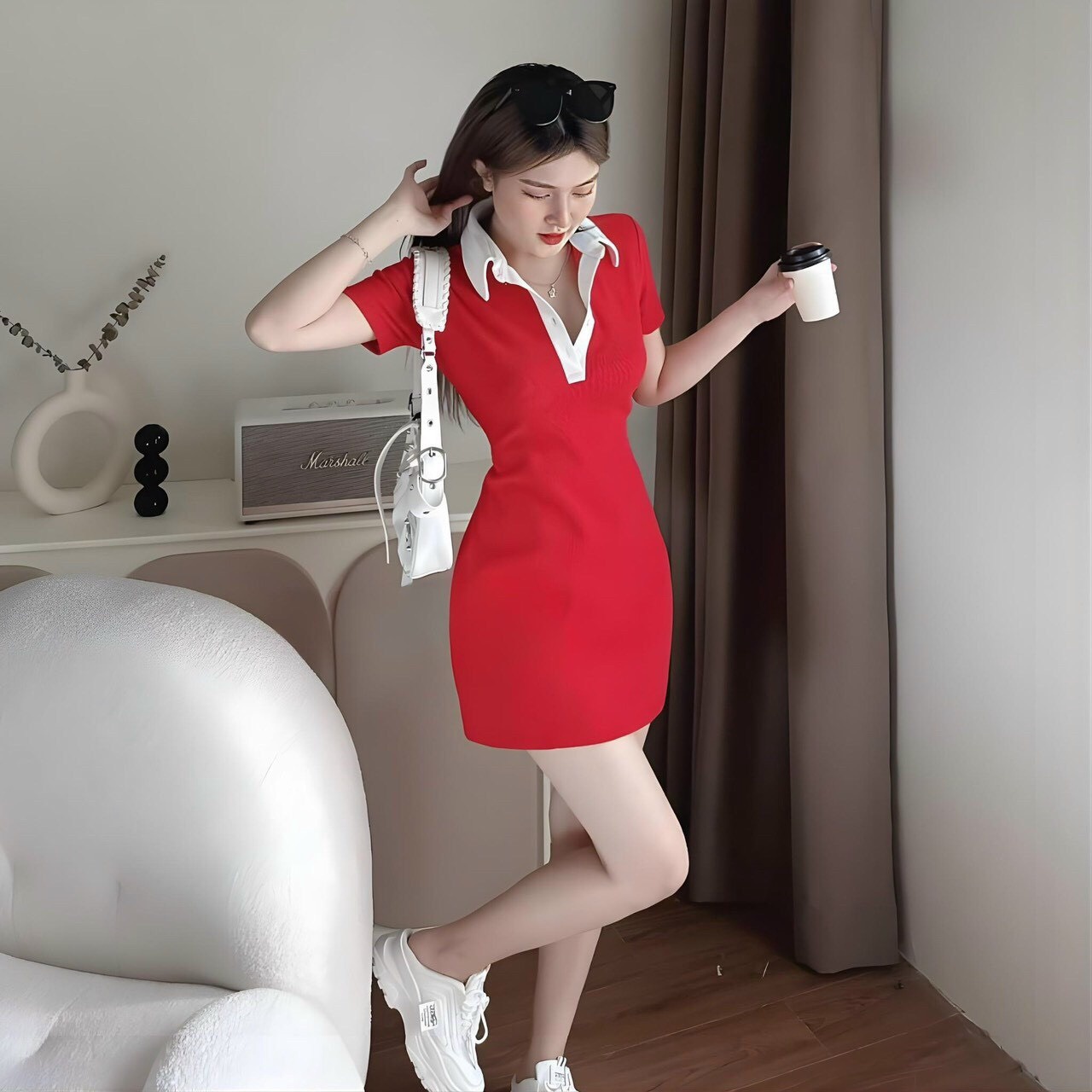 Đầm Body Có Cổ Tôn Dáng Sang Chảnh V520 - Haka Mây