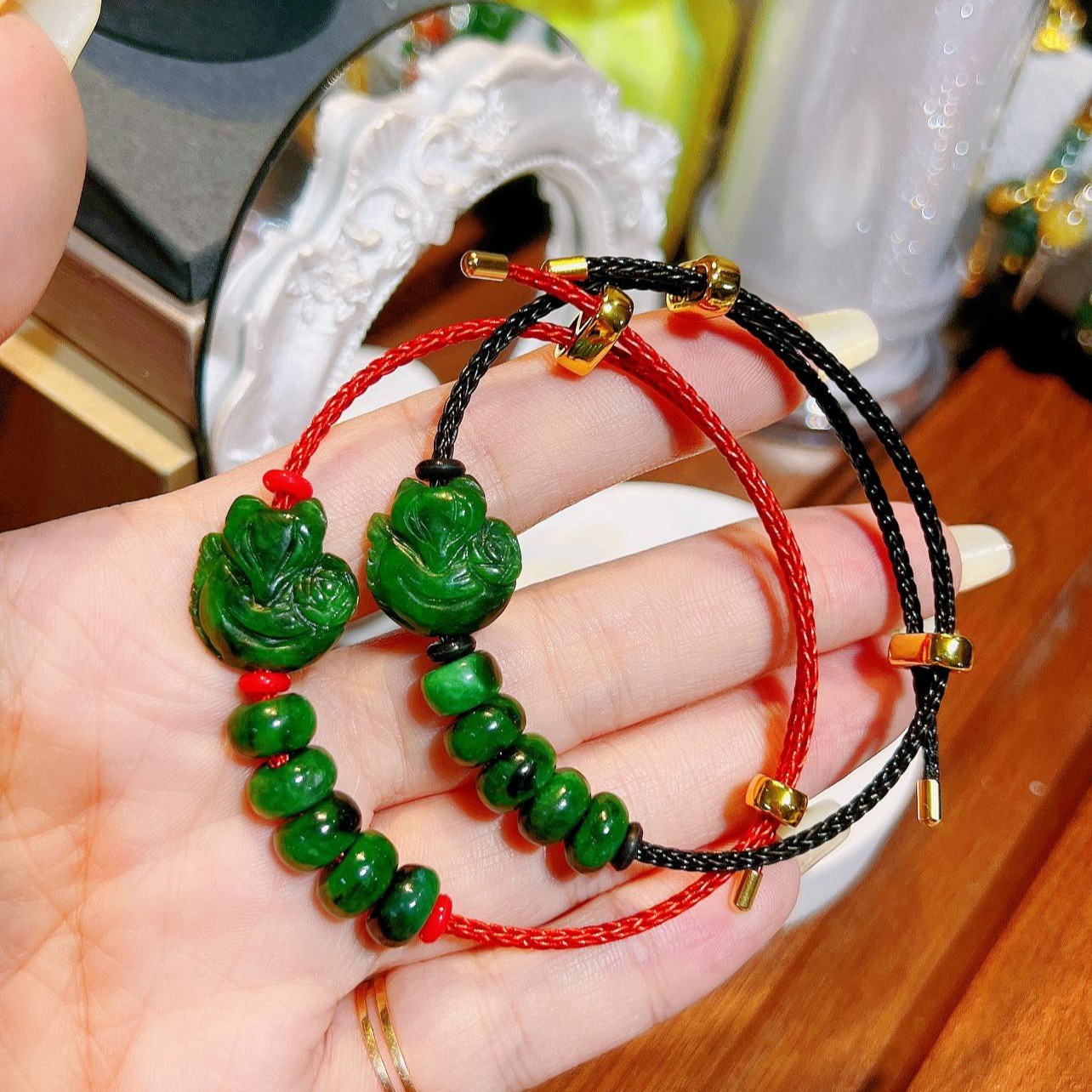 Vòng Tay Hồ Ly Ngũ Điếu Ngọc Cẩm Thạch Thiên Nhiên - Thắng Giang