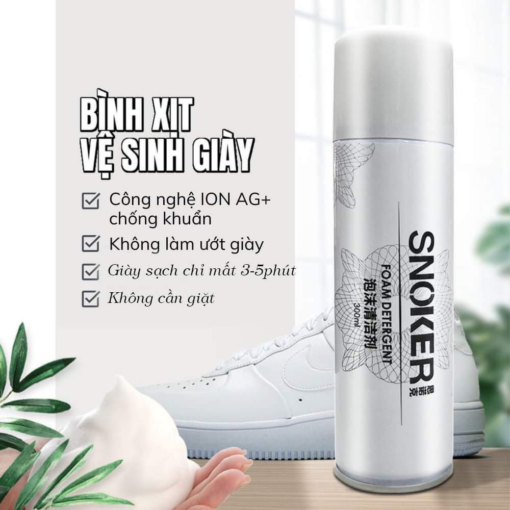 Chai Xịt Bọt Làm Sạch Giày Snoker 300ml - Snoker