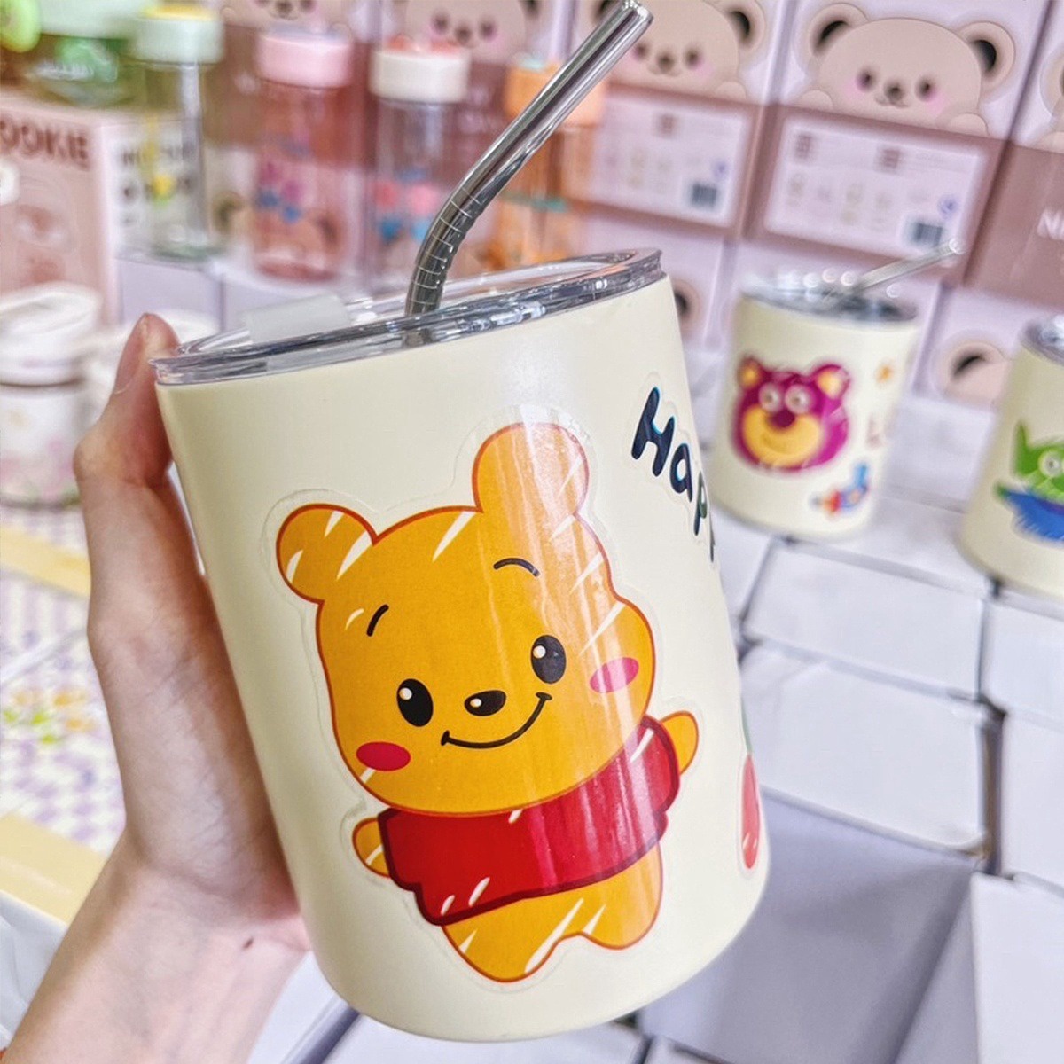 Alternative view of Ly Giữ Nhiệt Sticker Gấu Dâu Dễ Thương 360ml- Su
