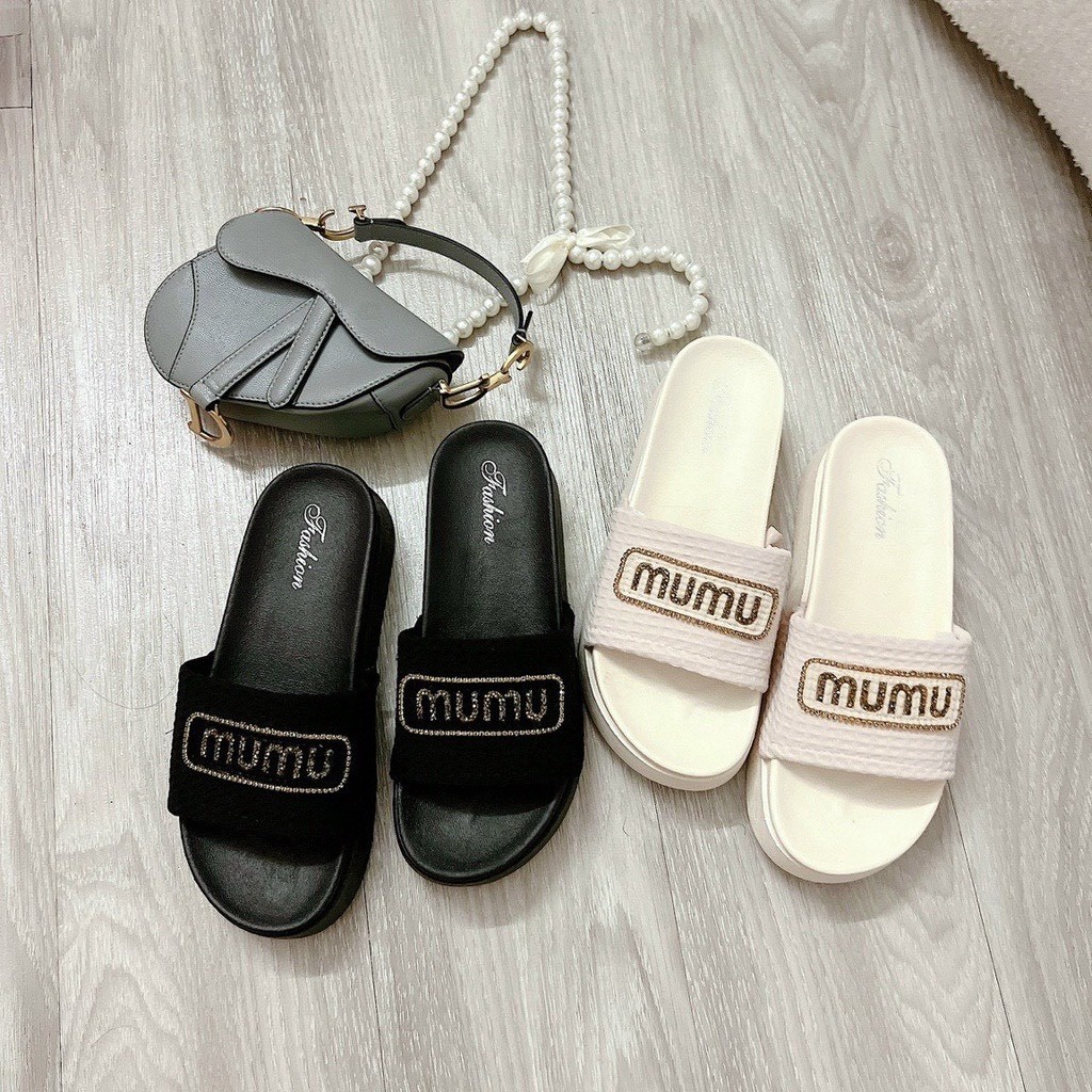 Dép Nữ Mumu Cao Cấp ,đế Cao 5cm, Siêu Êm, Lên Chân Sang Chảnh - Haanh