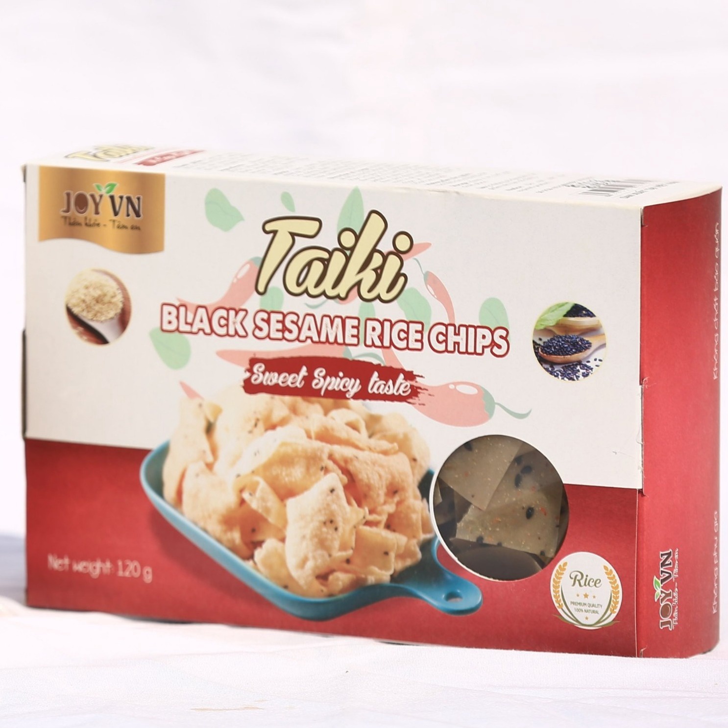 Alternative view of {combo 3 Hộp} Bánh Phồng Gạo Mè Đen Vị Cay Ngọt 120gr - Joyvn