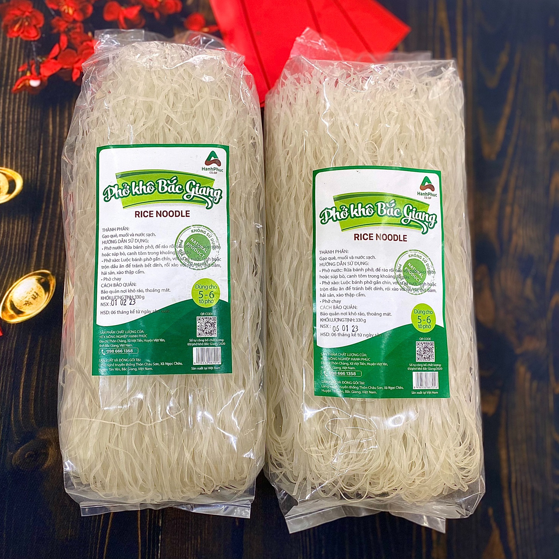 (combo 4 Túi) Phở Khô Hạnh Phúc - Đặc Sản Bắc Giang
