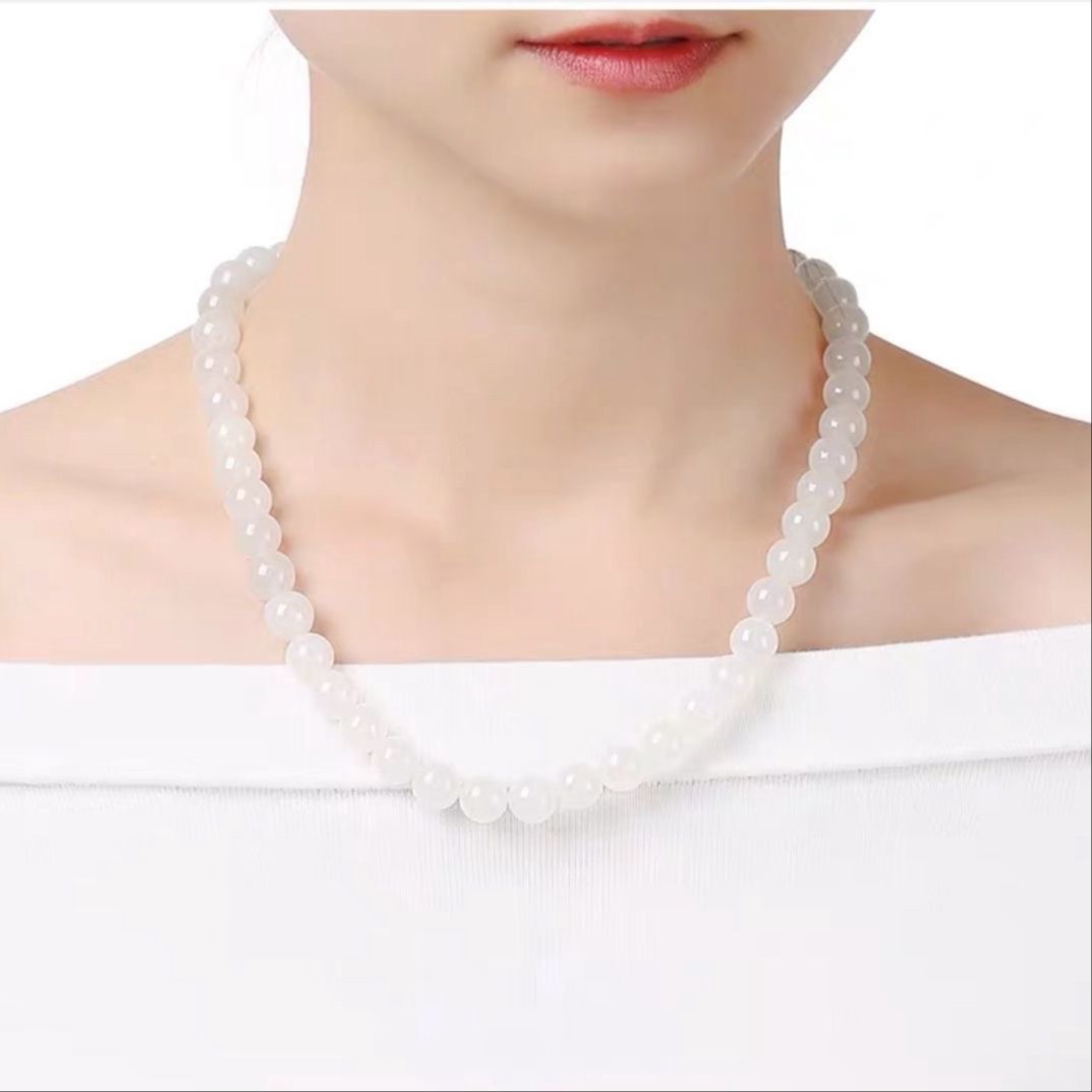 Vòng Cổ Thạch Anh Trắng 8 Ly Thiên Nhiên - Thắng Giang