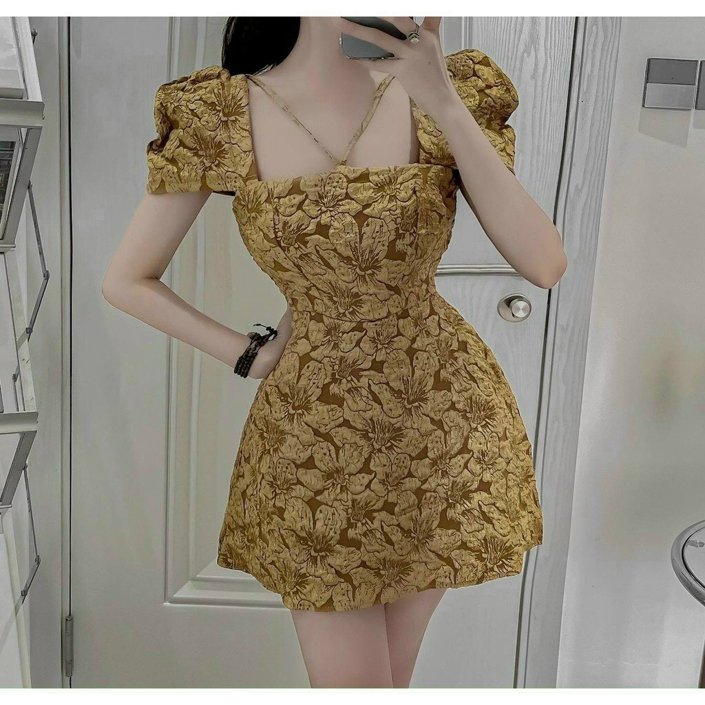 Đầm Xòe Tay Dài Cổ Thắt Nơ Tiểu Thư V73 - Cloudy Dress