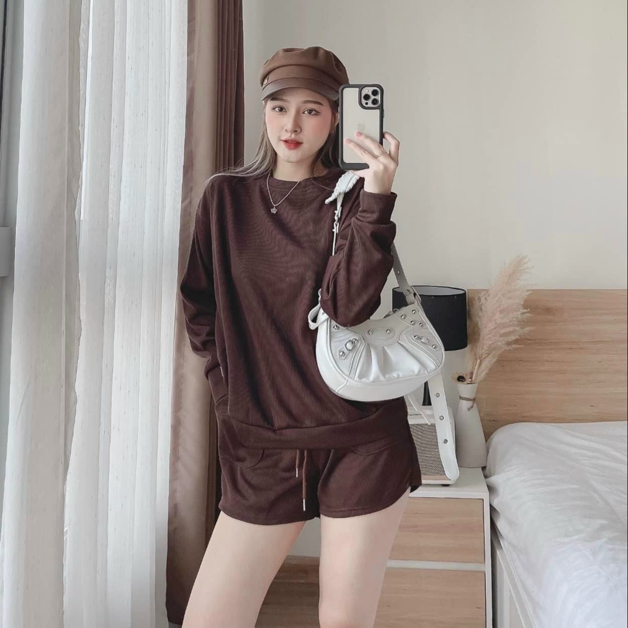 Set Thun Gân Tay Dài Quần Có Túi Thể Thao V84 - Cloudy Dress