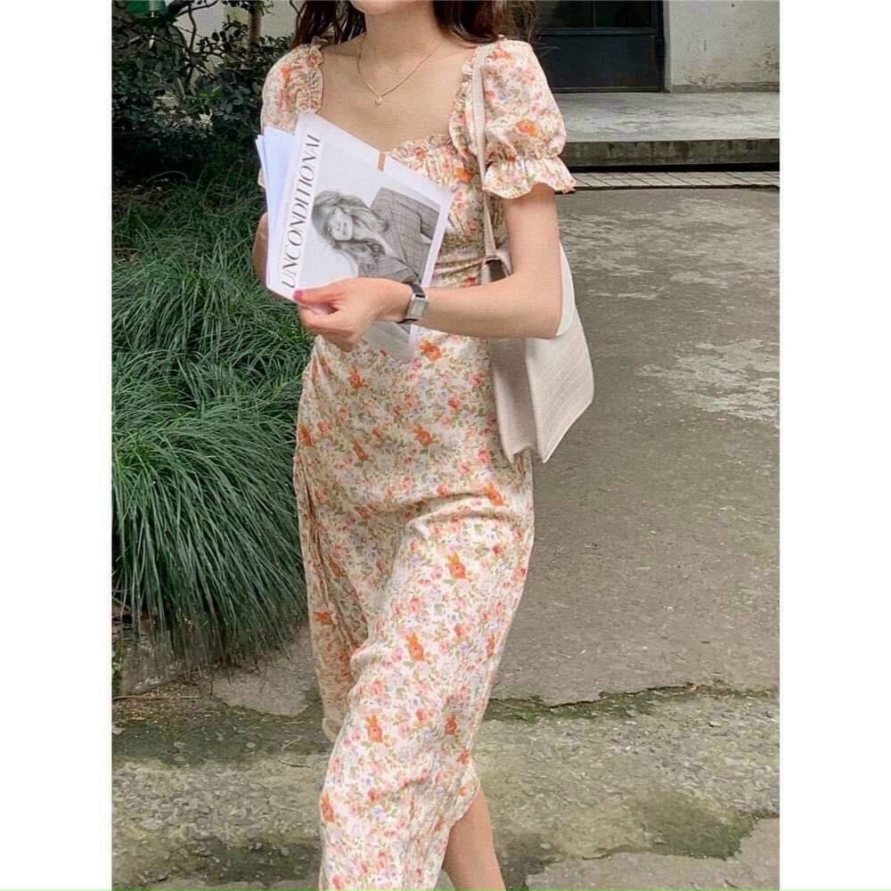 Đầm Kate Lụa Hoa Nhí Dáng Dài Sang Chảnh V237 - Cloudy Dress