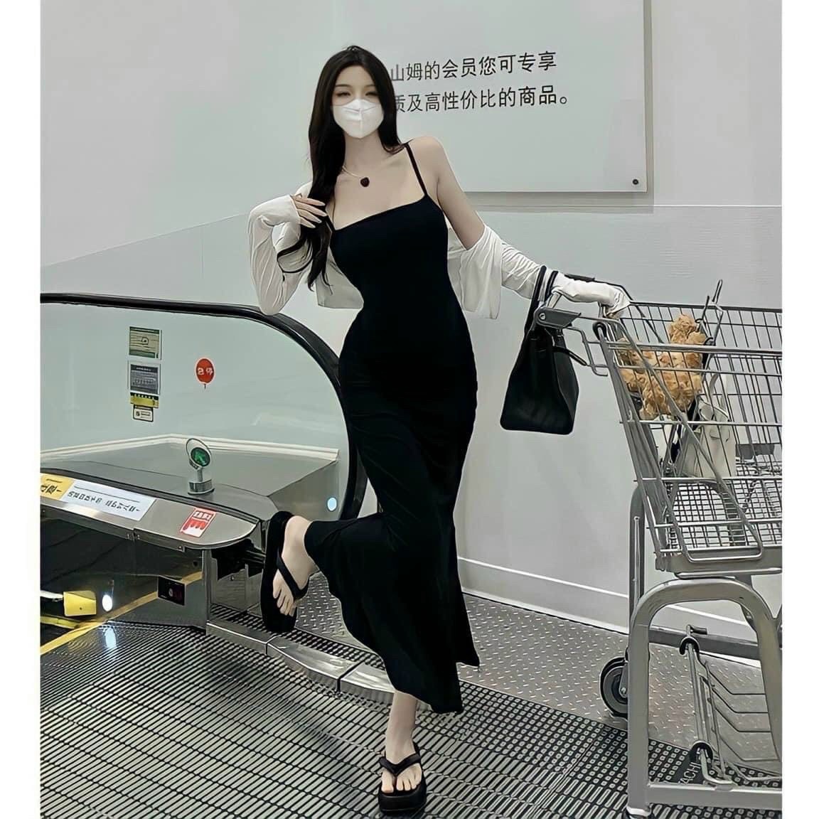 Đầm Kèm Khoác Thun Borip Ôm Body Xinh Xỉu V261 - Cloudy Dress