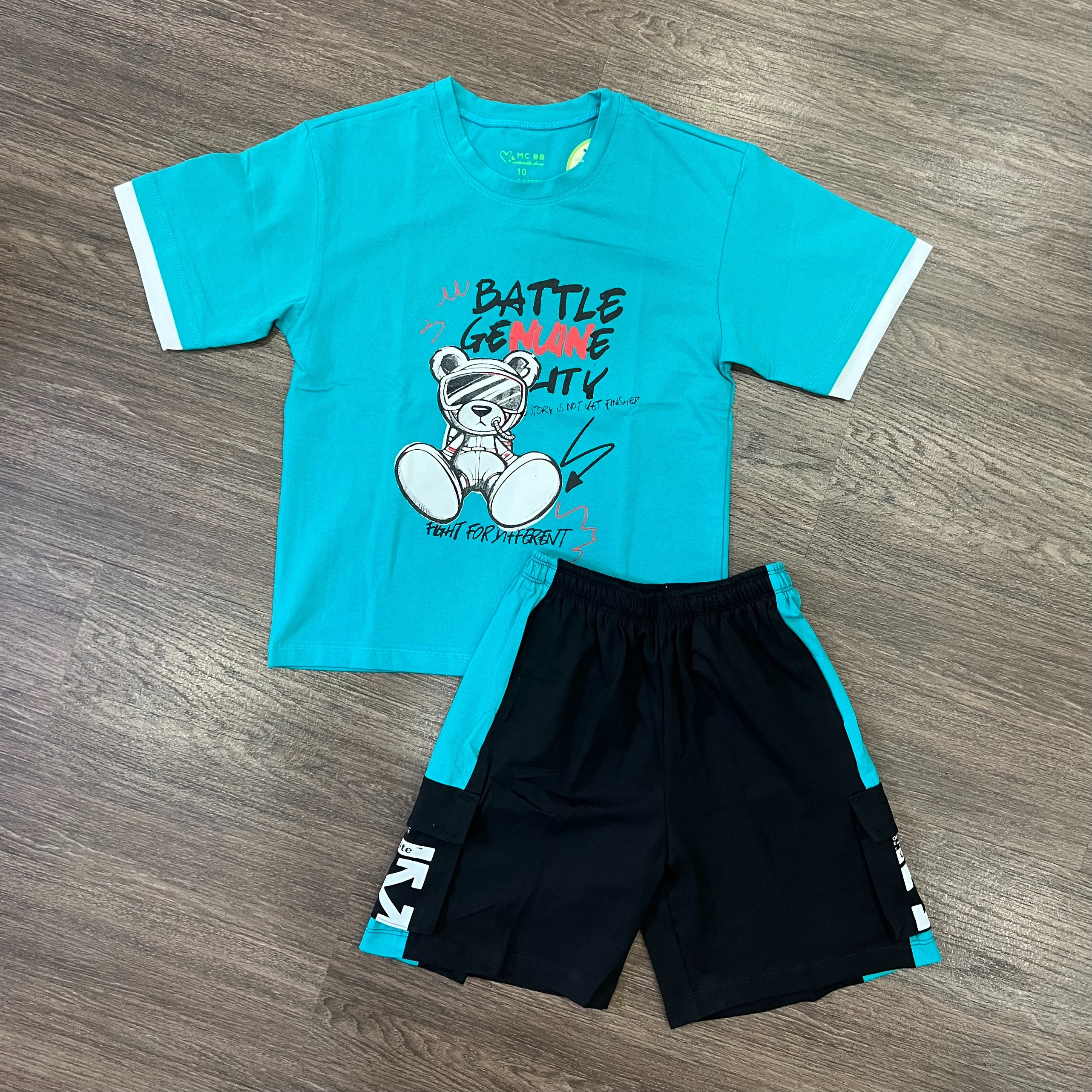 Alternative view of Bộ Đồ Thun Battle Cotton Cao Cấp Cho Bé Trai Cộc Tay Áo Phông Quần Short 25kg - 60kg Zpmc0309 - Zinpro
