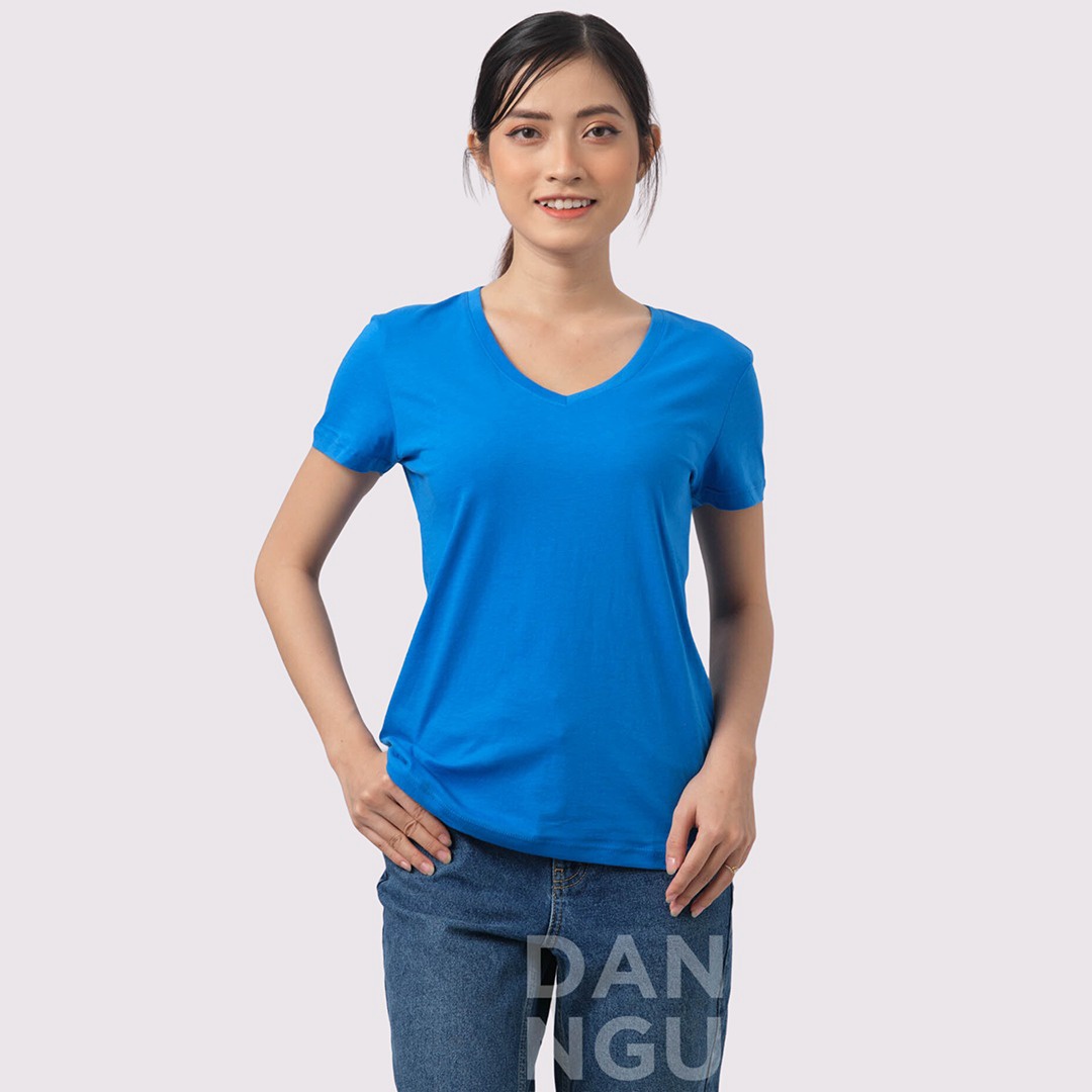 Alternative view of Áo Thun Nữ Cổ Tim Xanh Yamaha 100% Cotton Cao Cấp - Gold Rhino