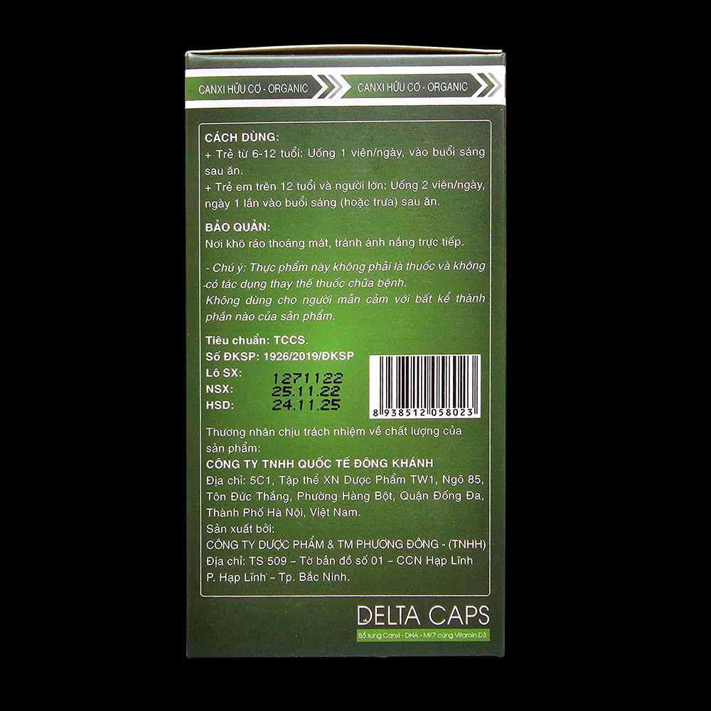 Alternative view of Viên Uống Deltacaps Bổ Sung Canxi, Vitamin D3 Hỗ Trợ Phát Triện Hệ Xương, Răng Chắc Khỏe Cho Trẻ Từ 6 Tuổi - Đông Khánh