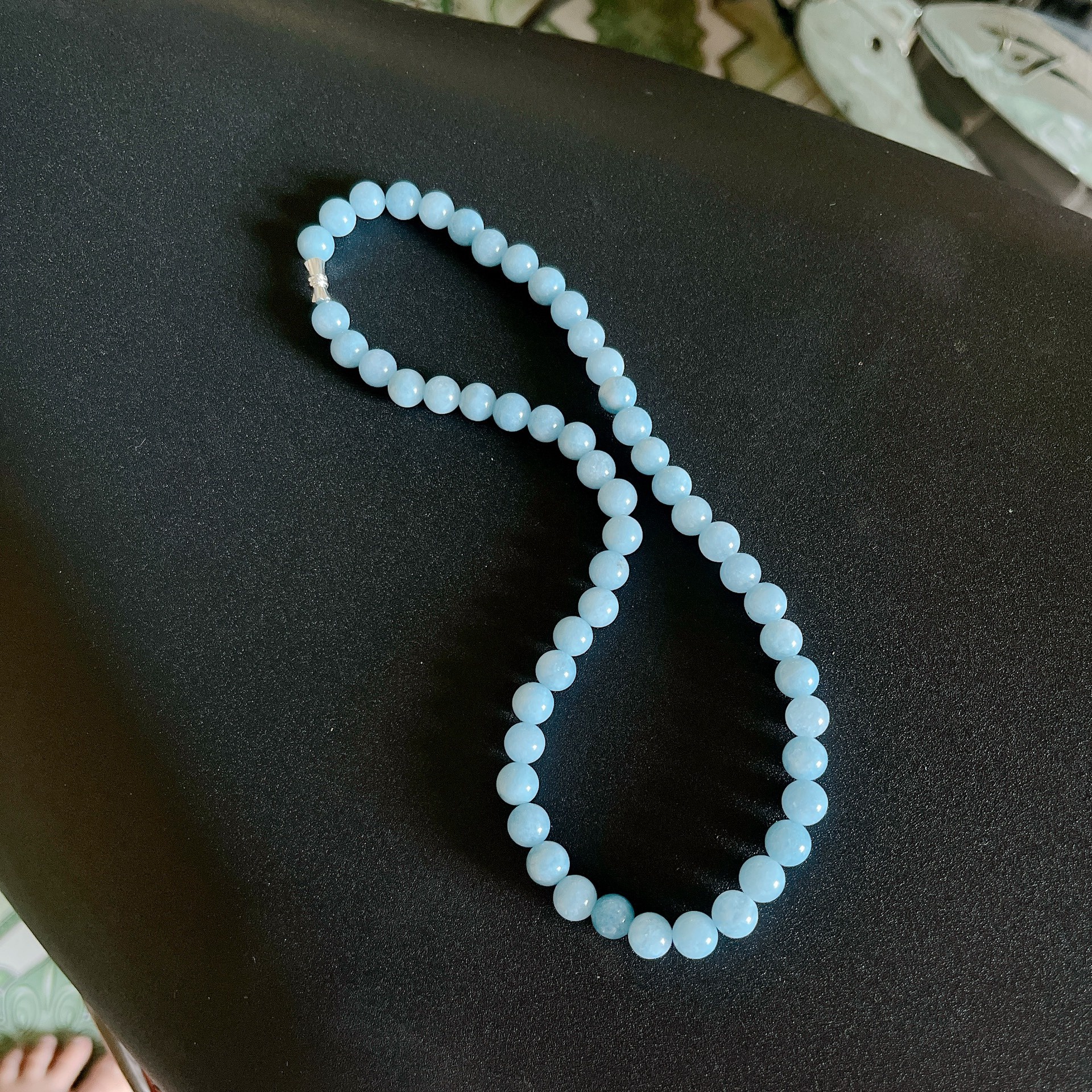 Alternative view of Dây Chuyền Đá Thạch Anh Màu Aquamarine 8 Ly - Thắng Giang