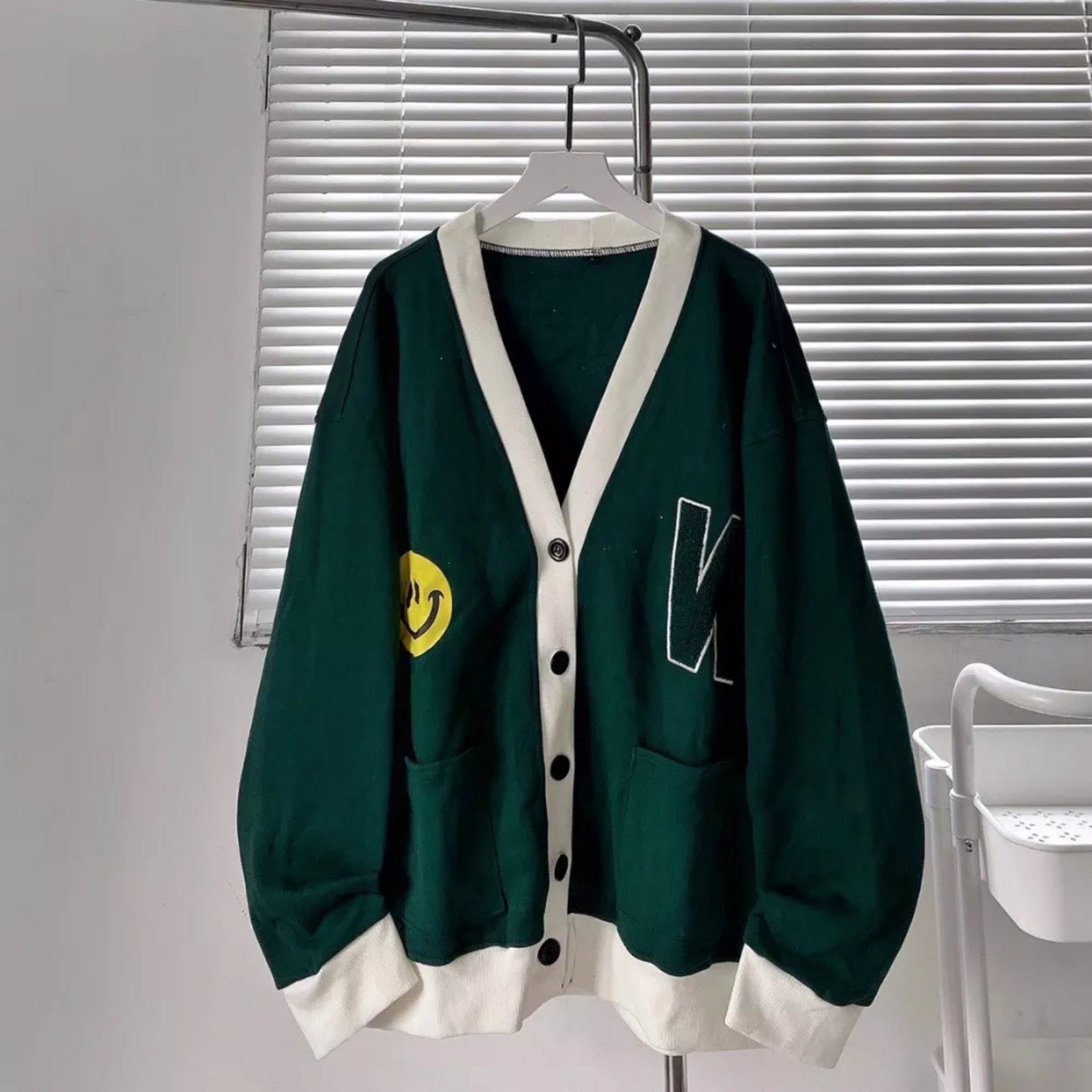 Alternative view of Áo Khoác Cardigan Mặt Cười Nữ Chất Nỉ Cotton