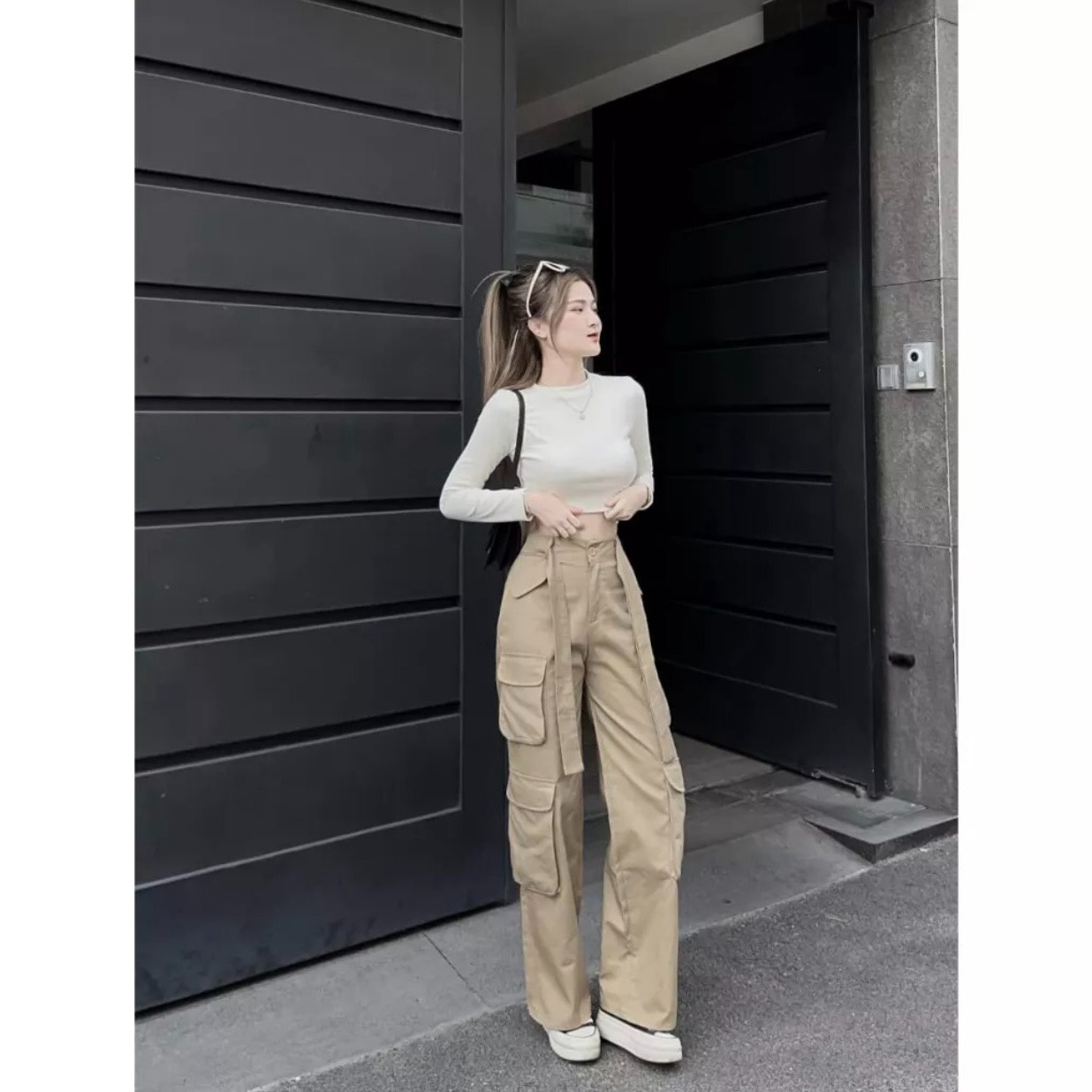Set Bộ Đồ Nữ Áo Croptop Mix Quần Ống Rộng Ug151 - Nana House