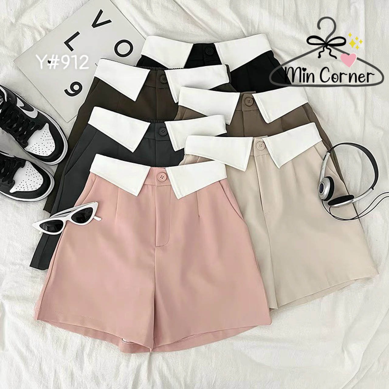 Quần Tây Sort Suông Cạp Bẻ Trắng Mq39 - Min Corner