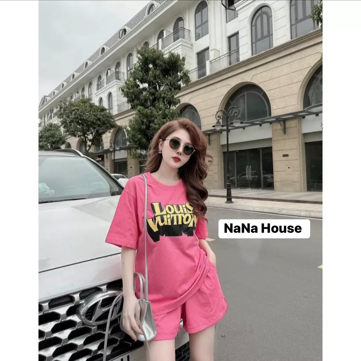 Set Bộ Đồ Nữ Form Ngắn Họa Tiết Chữ Louis Vuitton Ug008 - Nana House