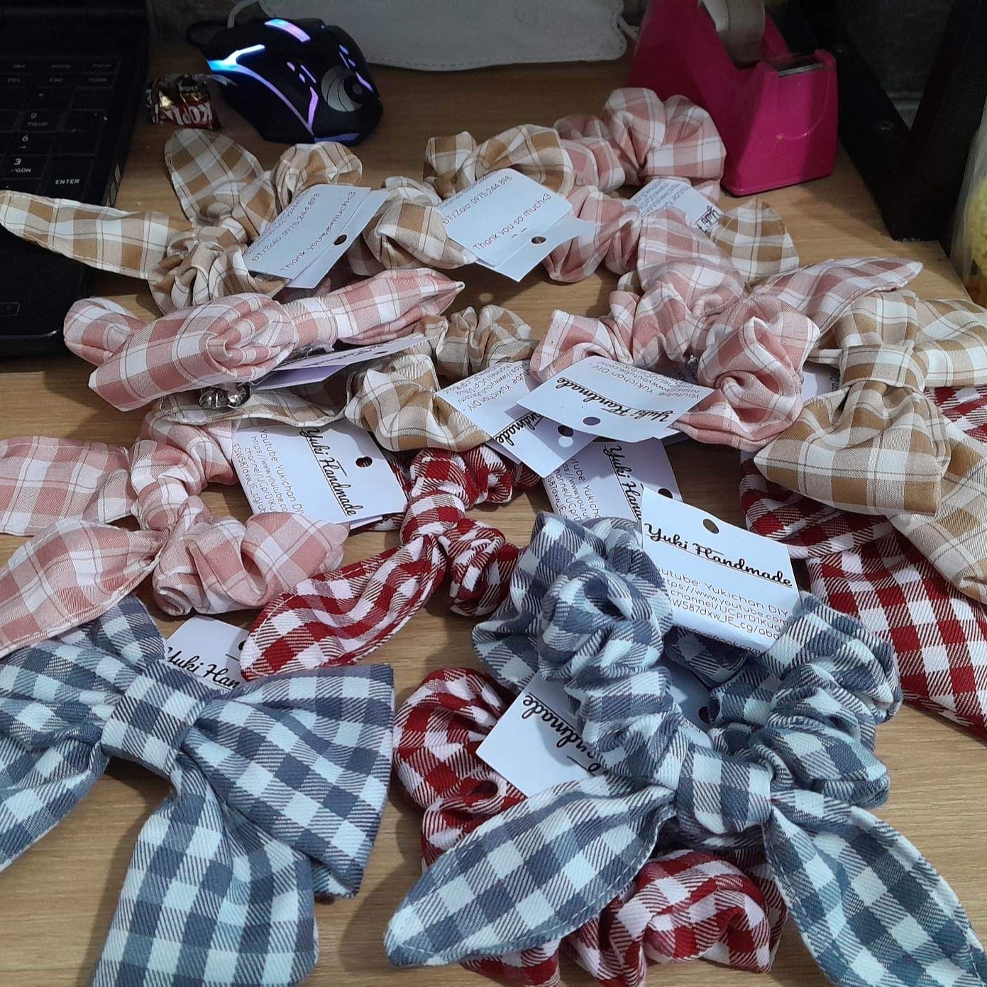 Set Cột Tóc, Cột Tai Thỏ, Cặp Nơ Handmade Yk03-yukishop