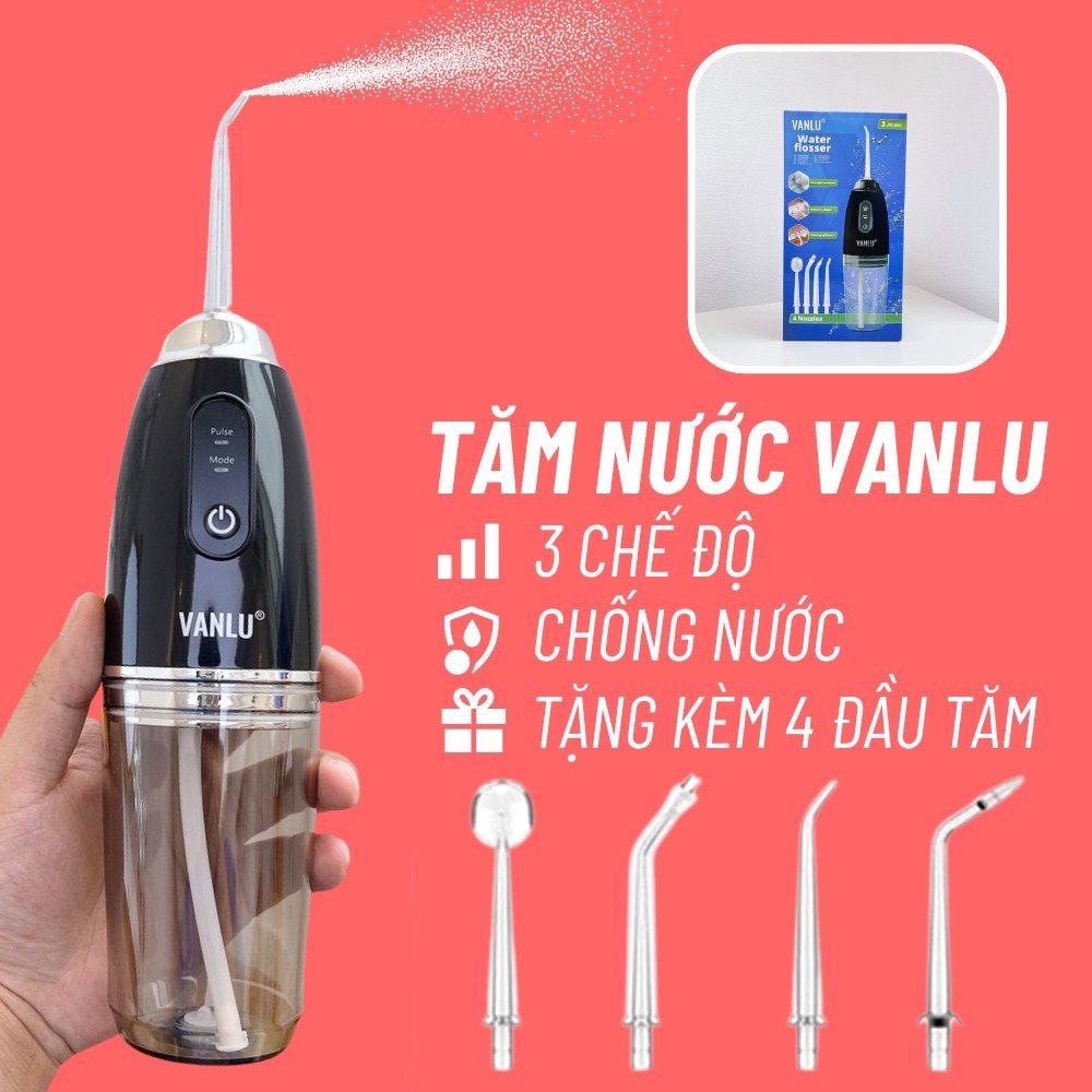 Máy Tăm Nước Optismile Vanlu Cao Cấp Chính Hãng Fullbox Tặng Kèm 4 Đầu Phun Gd058 - Lady's Passion