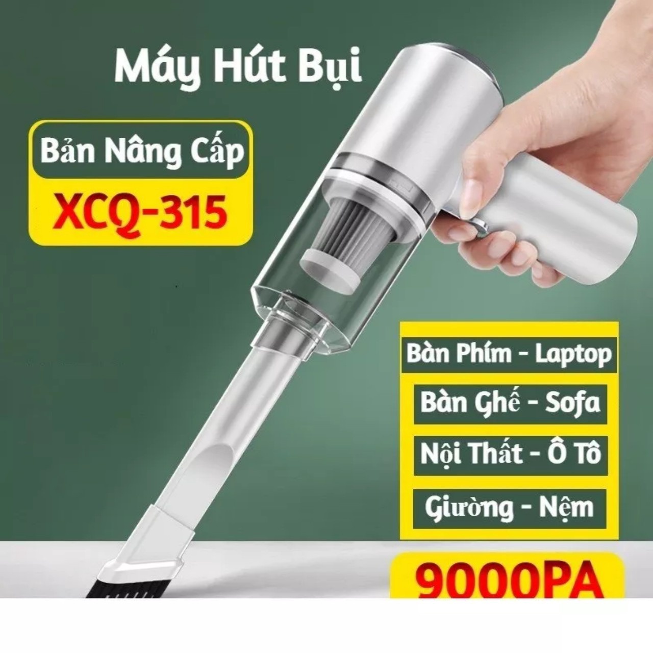 Máy Hút Bụi Oto Cầm Tay Không Dây Mini Công Suất 120w Hút Cực Mạnh 9000pa Dung Lượng Pin 2000 Sạc Cáp Usb Gd080 - Lady's Passion