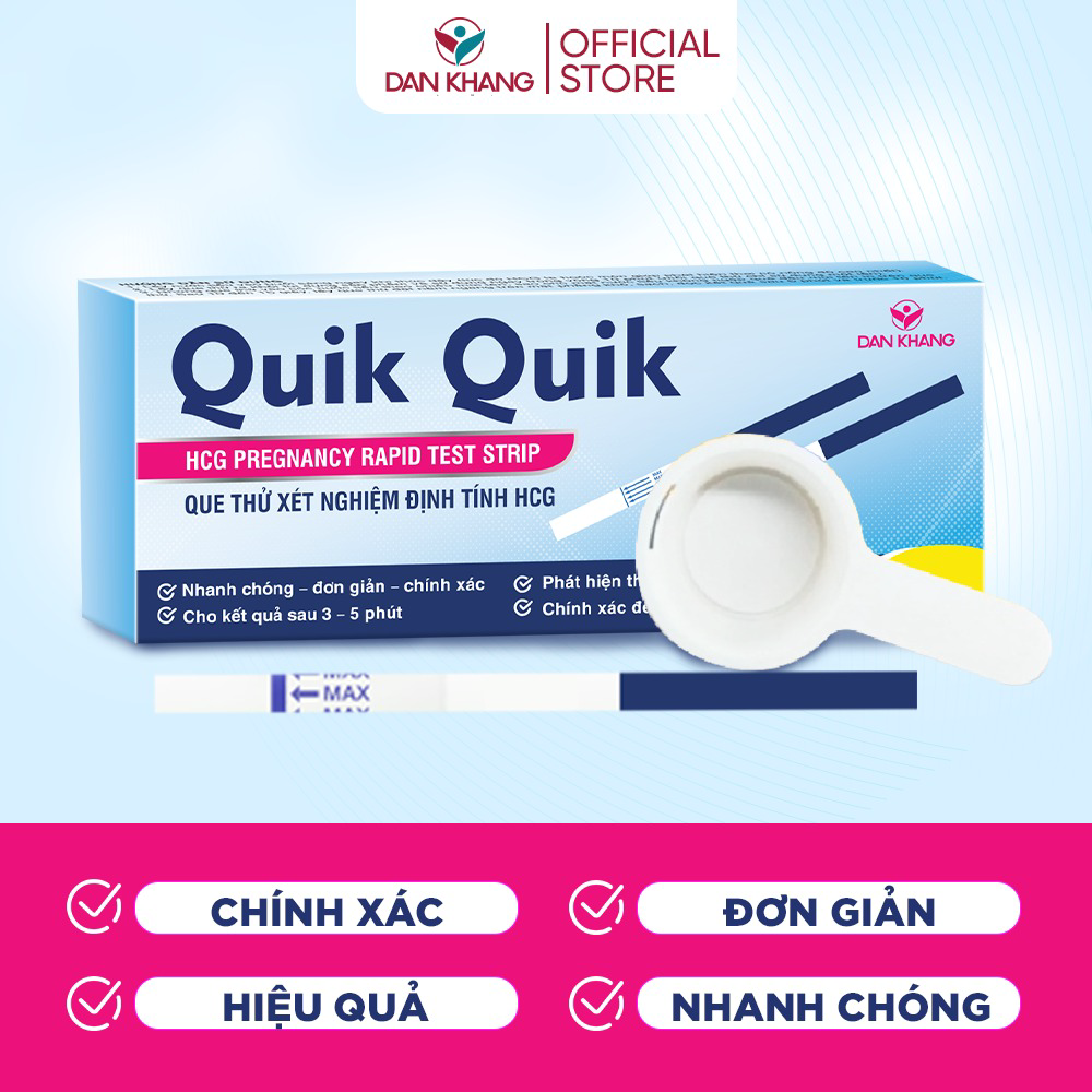 Que Thử Thai Quik Quik Hiệu Quả Nhanh Chóng, Đơn Giản, Tiện Lợi, Chính Xác 1 Que/hộp -dân Khang