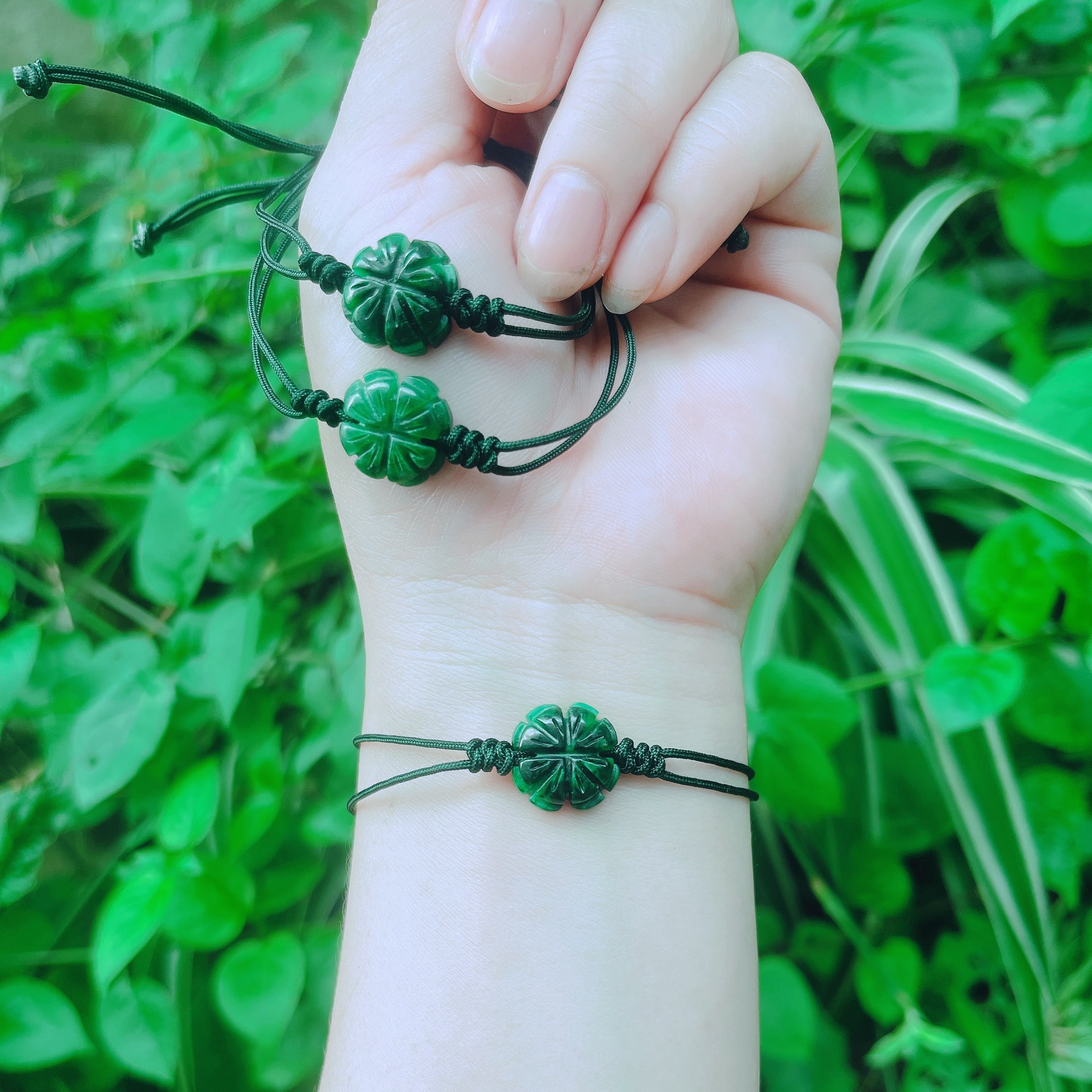 Alternative view of Vòng Tay Cỏ Bốn Lá Cẩm Thạch Sơn Thủy Dáng Mới - Thắng Giang