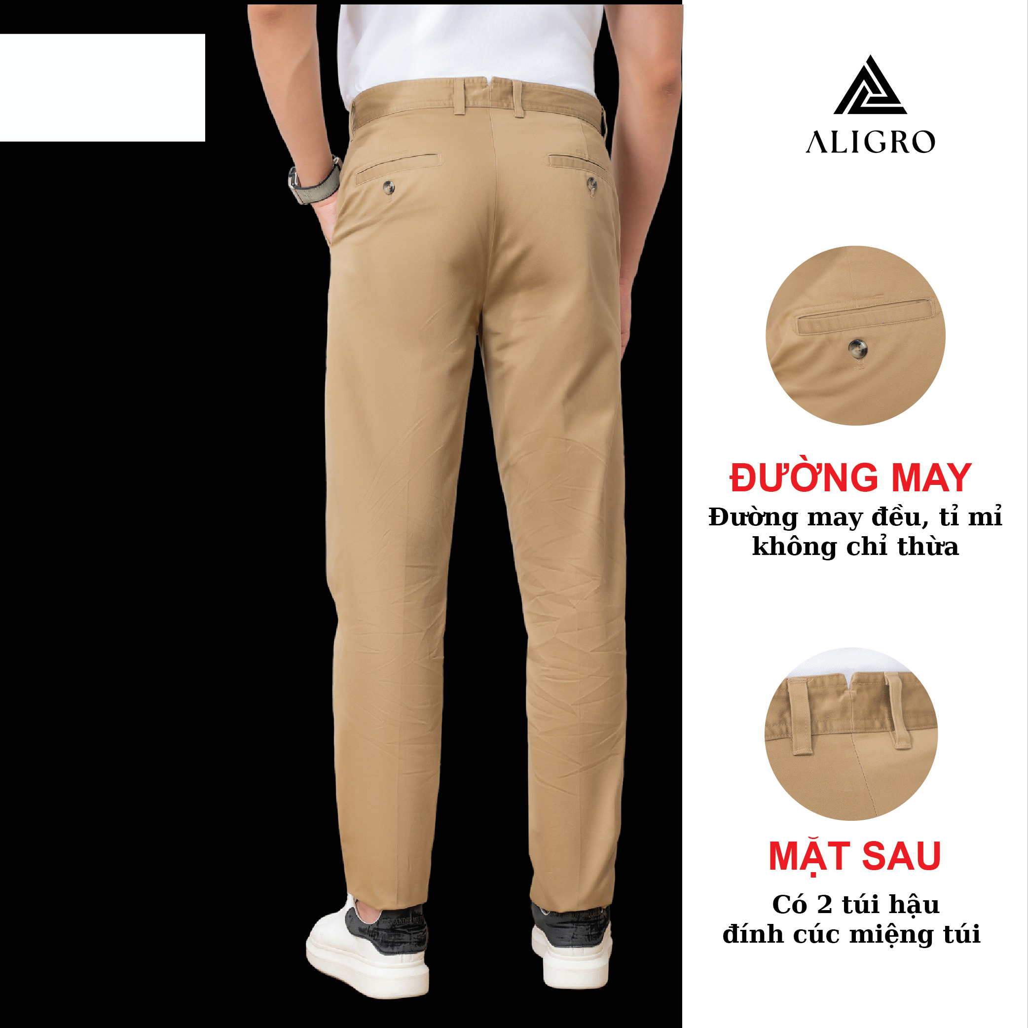 Alternative view of Quần Kaki Nam Be Đậm Algk057 - Aligro