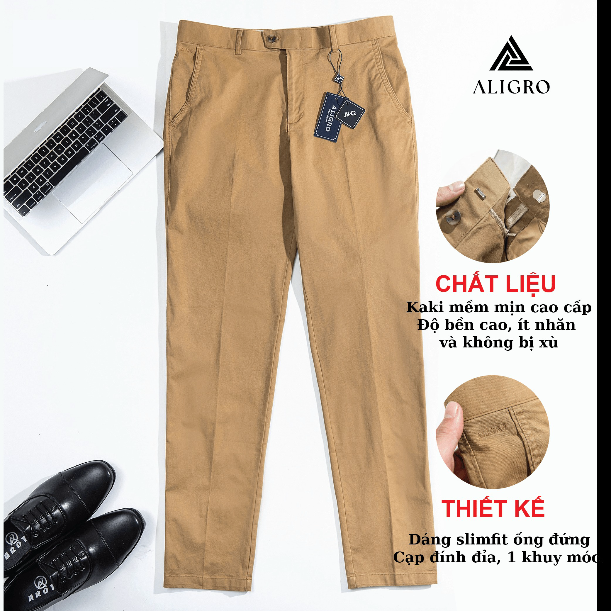 Alternative view of Quần Kaki Nam Màu Brown Algk049 - Aligro