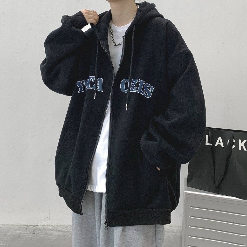 Alternative view of Áo Khoác Nỉ Dây Kéo Ystaozis Nam Nữ Unisex Tay Rộng Sa08 - Sam Store