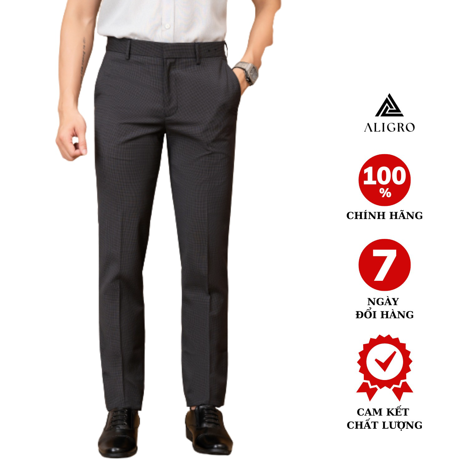 Quần Âu Black Kẻ Sọc Nhỏ Algo1035 - Aligro