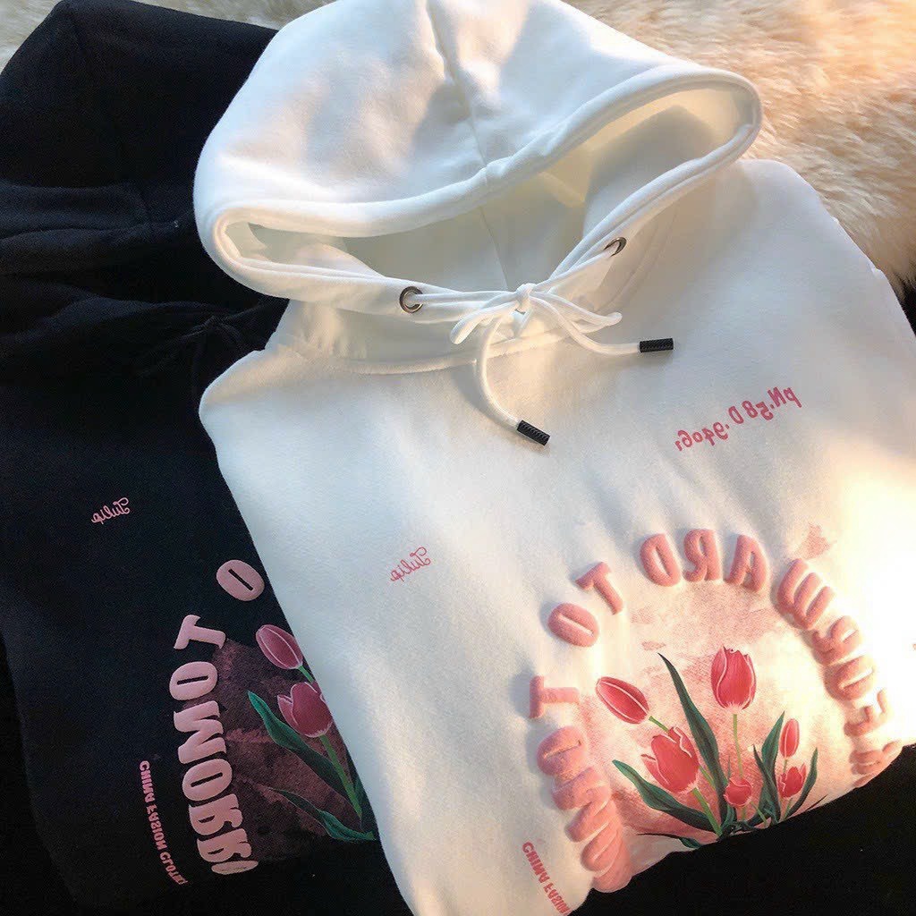 Alternative view of Áo Hoodie Nam Nữ Vải Nỉ In Hình Hoa Tuylip Cực Chất Tp390 - Golden Dream