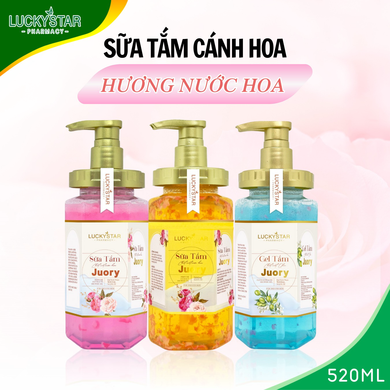 Sữa Tắm Cánh Hoa 520ml - Lucky Star