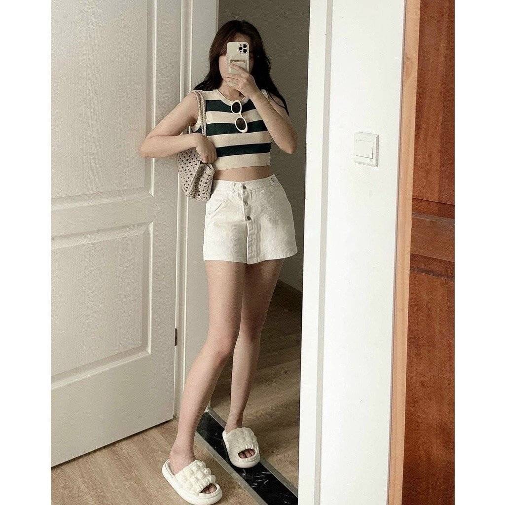 Áo Len Montoghi Sát Nách Kẻ To 3 Màu Xinh Xắn Phong Cách Hàn Quốc Sldca95 - Diepchi Fashion