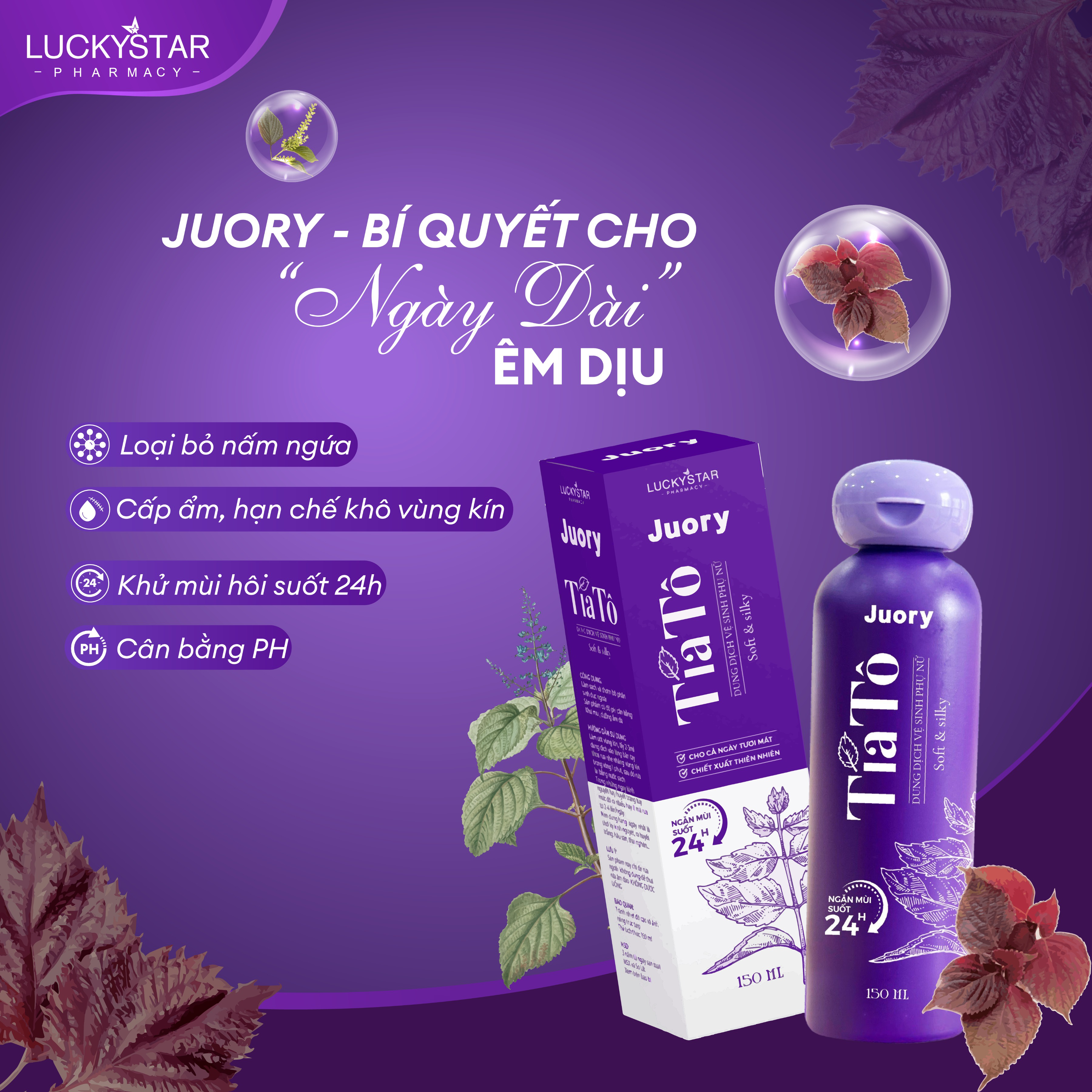 Alternative view of Dung Dịch Vệ Sinh Phụ Nữ Tía Tô Juory 150ml - Lucky Star