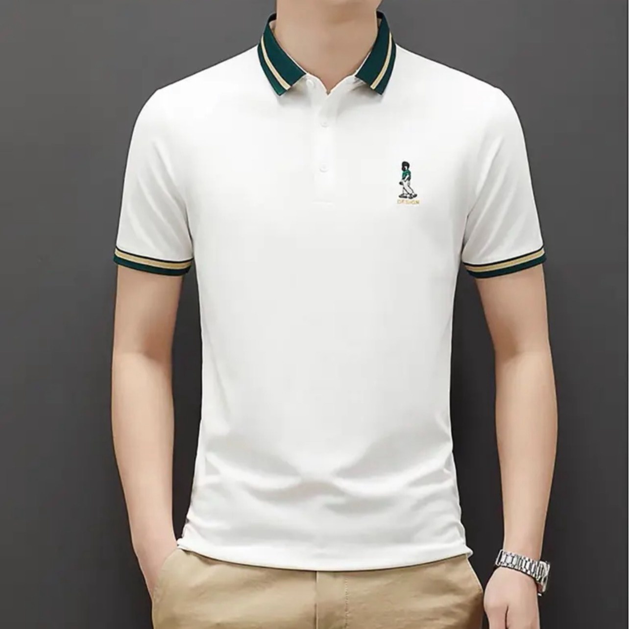 Áo Polo Nam ,nữ Thêu Hình Người -vải Coolmax