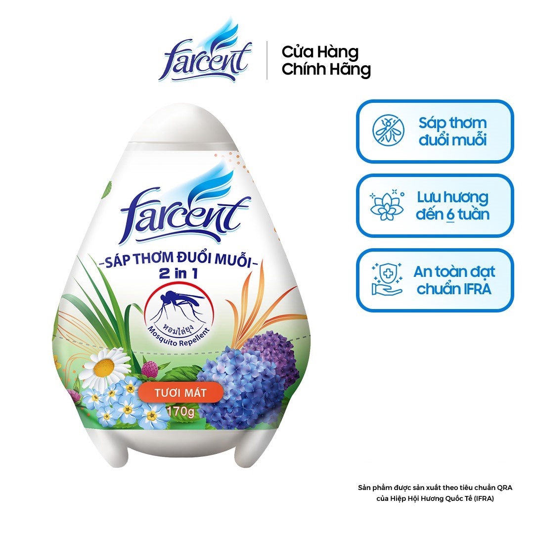 Hộp Sáp Trứng Hương Tươi Mát Chống Muỗi Farcent 170g - Farcent
