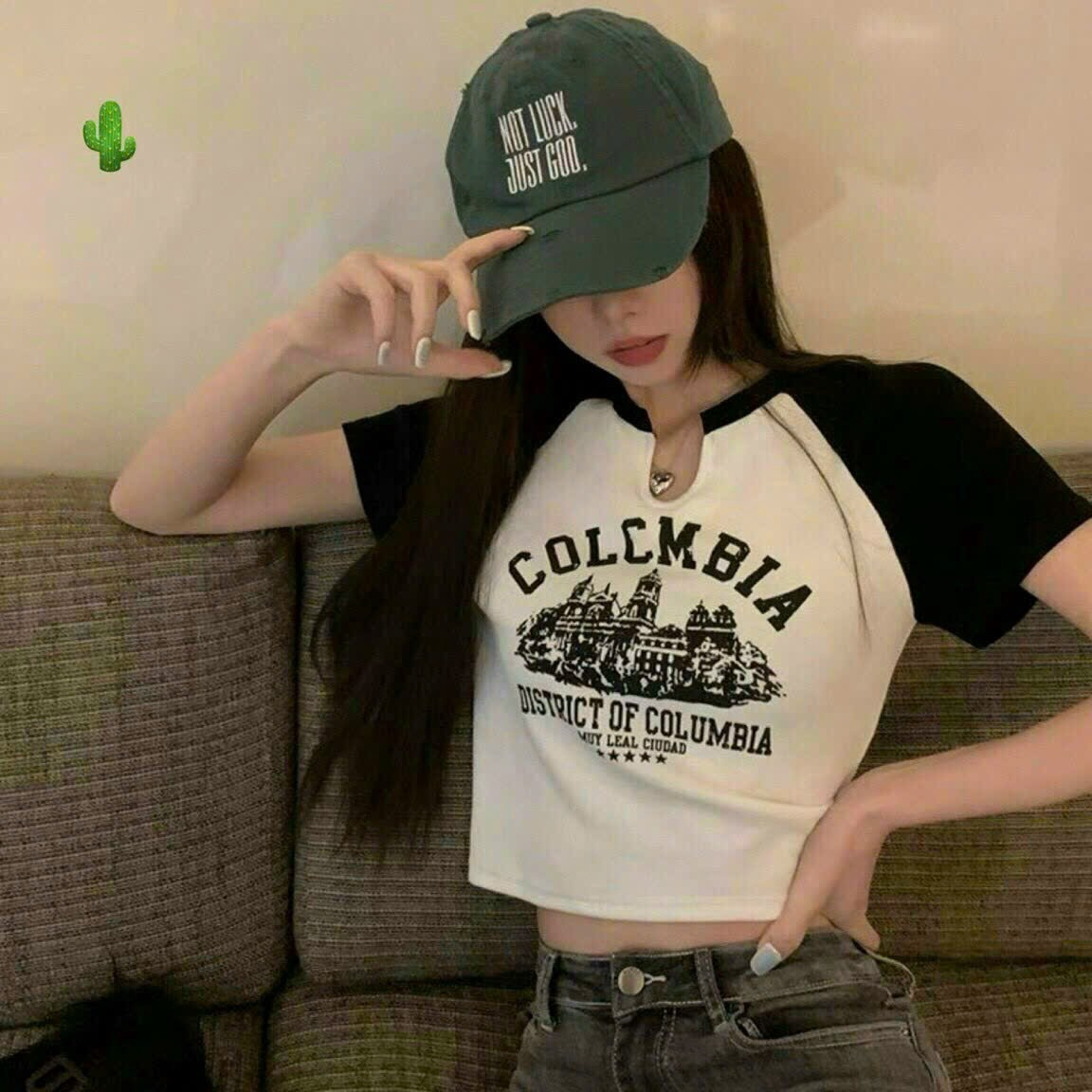 Alternative view of Áo Thun Nữ Croptop Cổ Tròn Tay Ngắn Colombia - Ausa House
